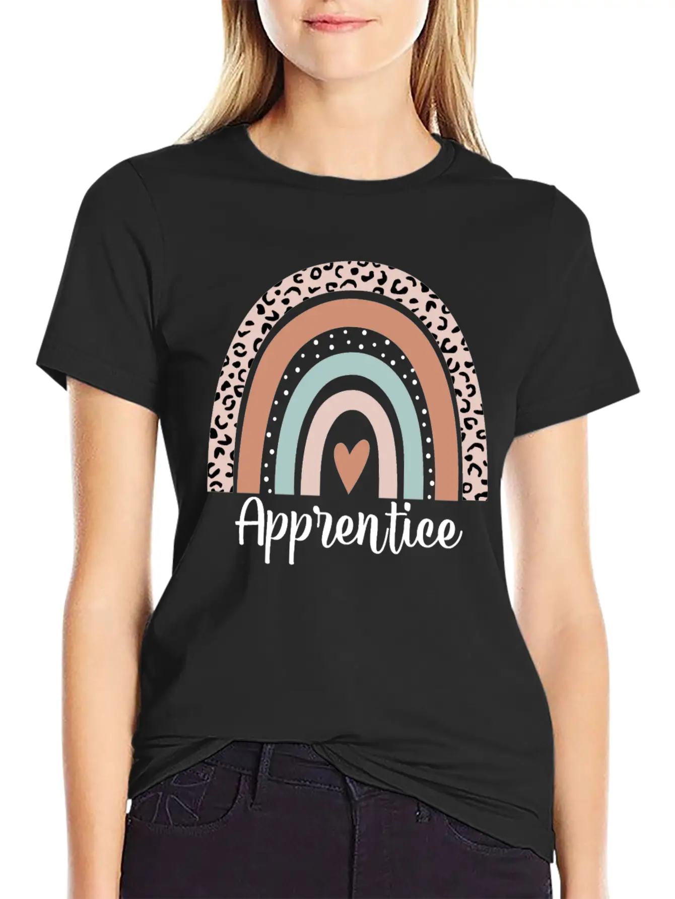 Apprentice Rainbow Leopard Funny Apprentice Essential Cotton Tee For Daily Outfits – Unisex Style