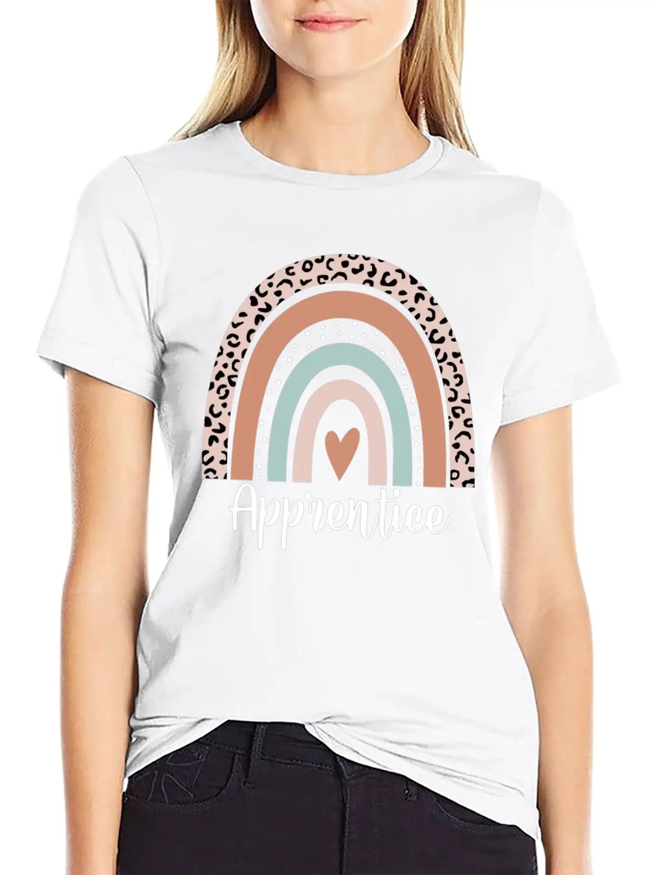 Apprentice Rainbow Leopard Funny Apprentice Essential Cotton Tee For Daily Outfits – Unisex Style
