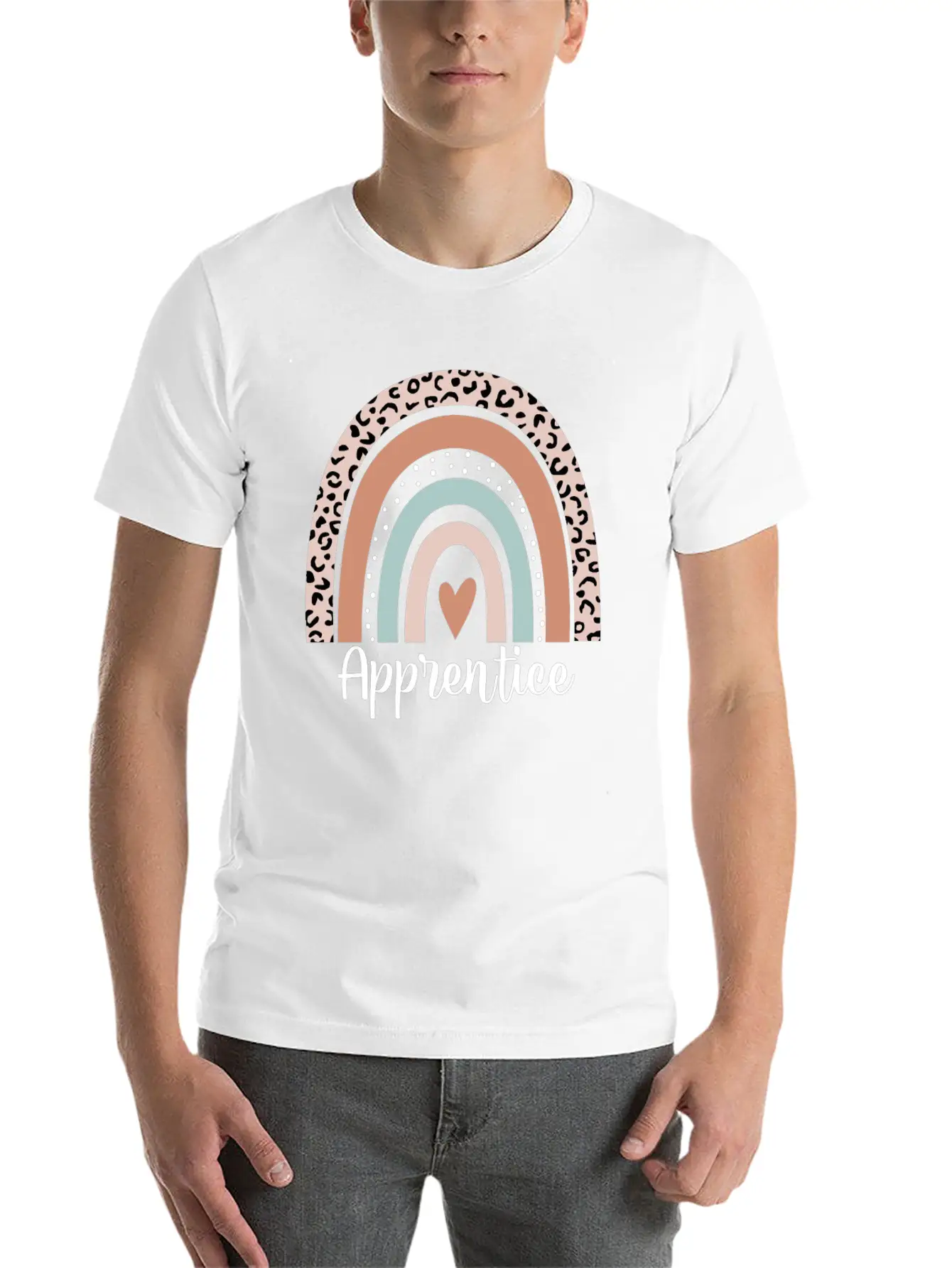 Apprentice Rainbow Leopard Funny Apprentice Essential Cotton Tee For Daily Outfits – Unisex Style