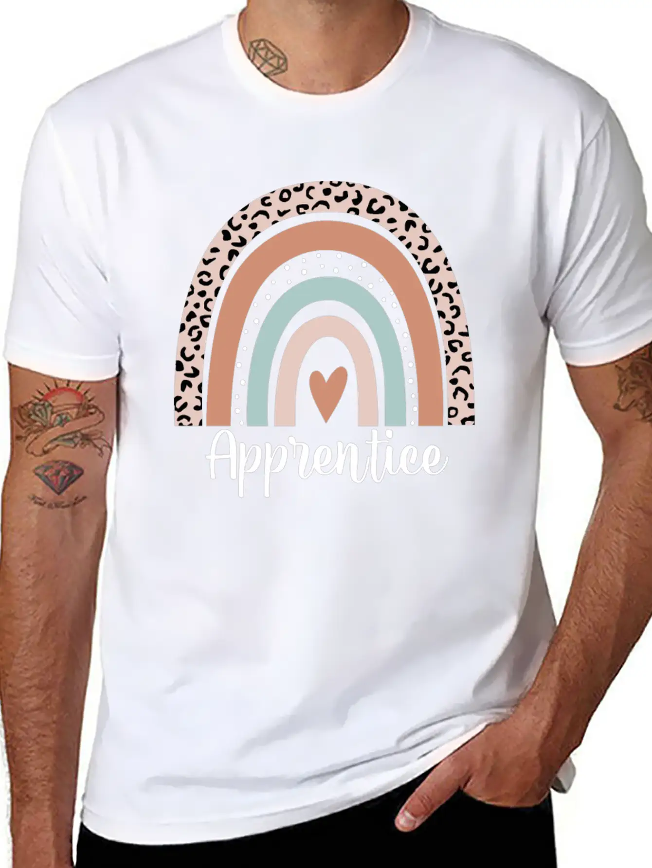 Apprentice Rainbow Leopard Funny Apprentice Essential Cotton Tee For Daily Outfits – Unisex Style