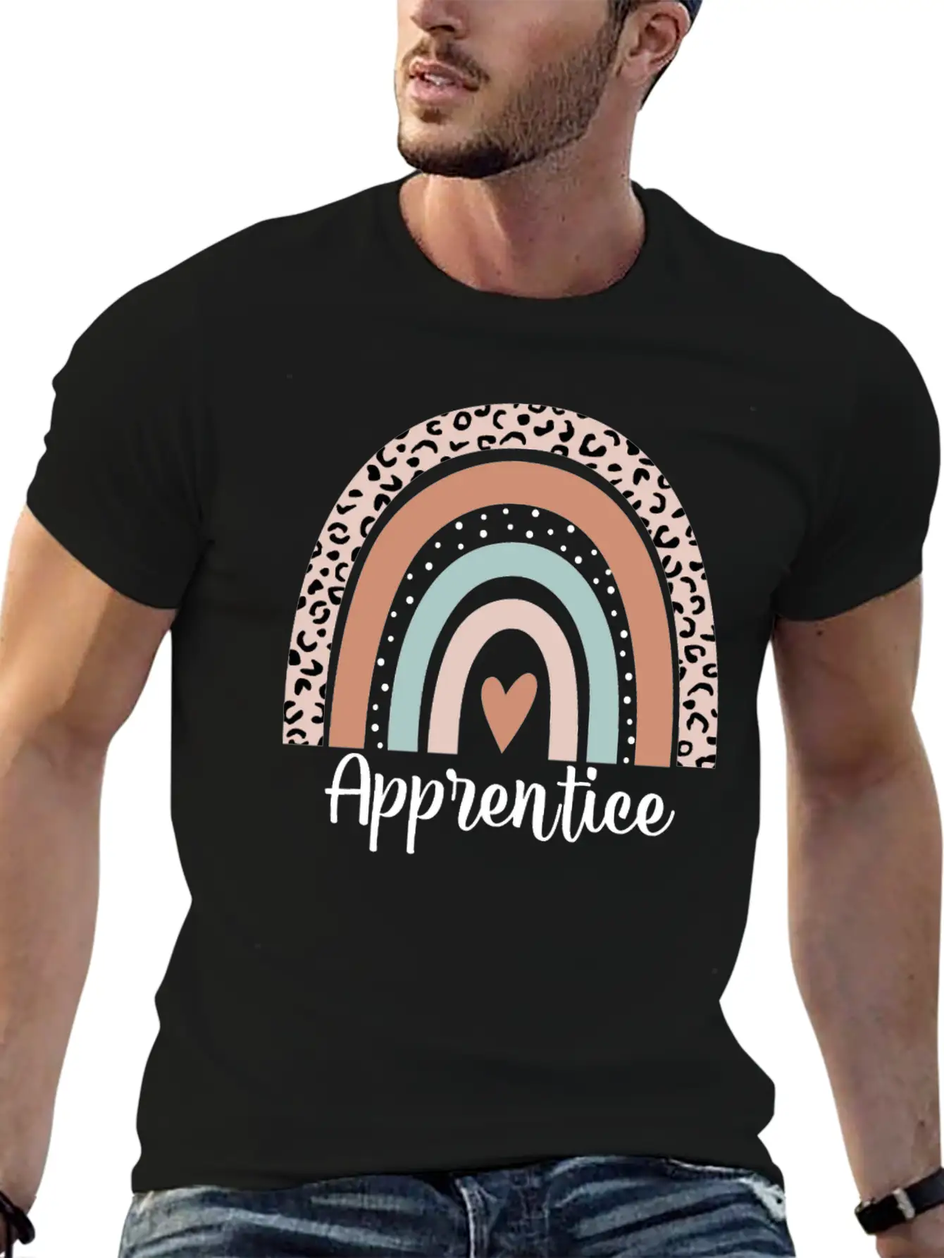 Apprentice Rainbow Leopard Funny Apprentice Essential Cotton Tee For Daily Outfits – Unisex Style
