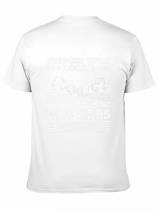 Support Local Farmers T-Shirt - Tractor Graphic Tee