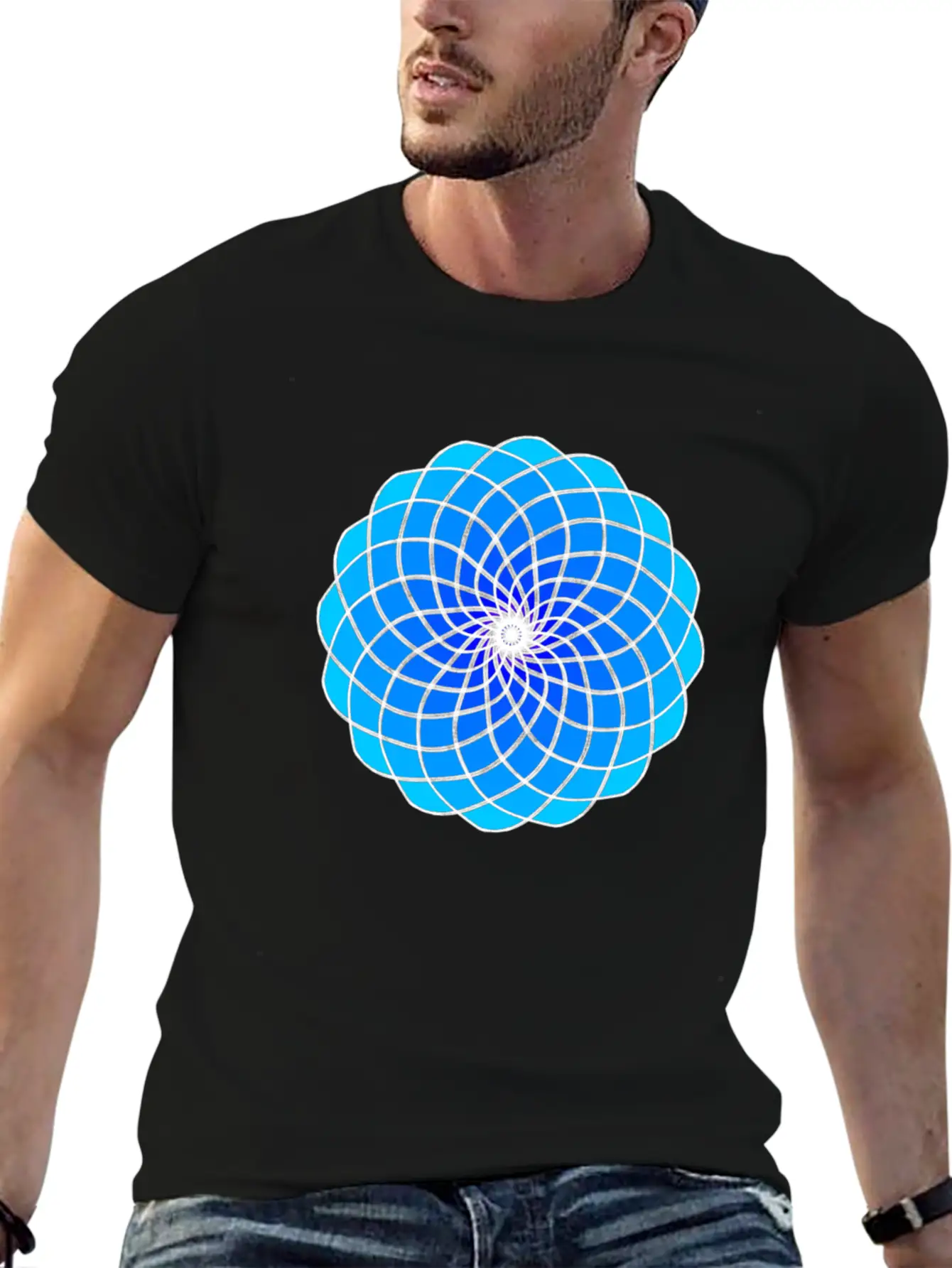 Aqua Mandala Unisex Casual T-Shirt – Clean Design For Daily Comfort