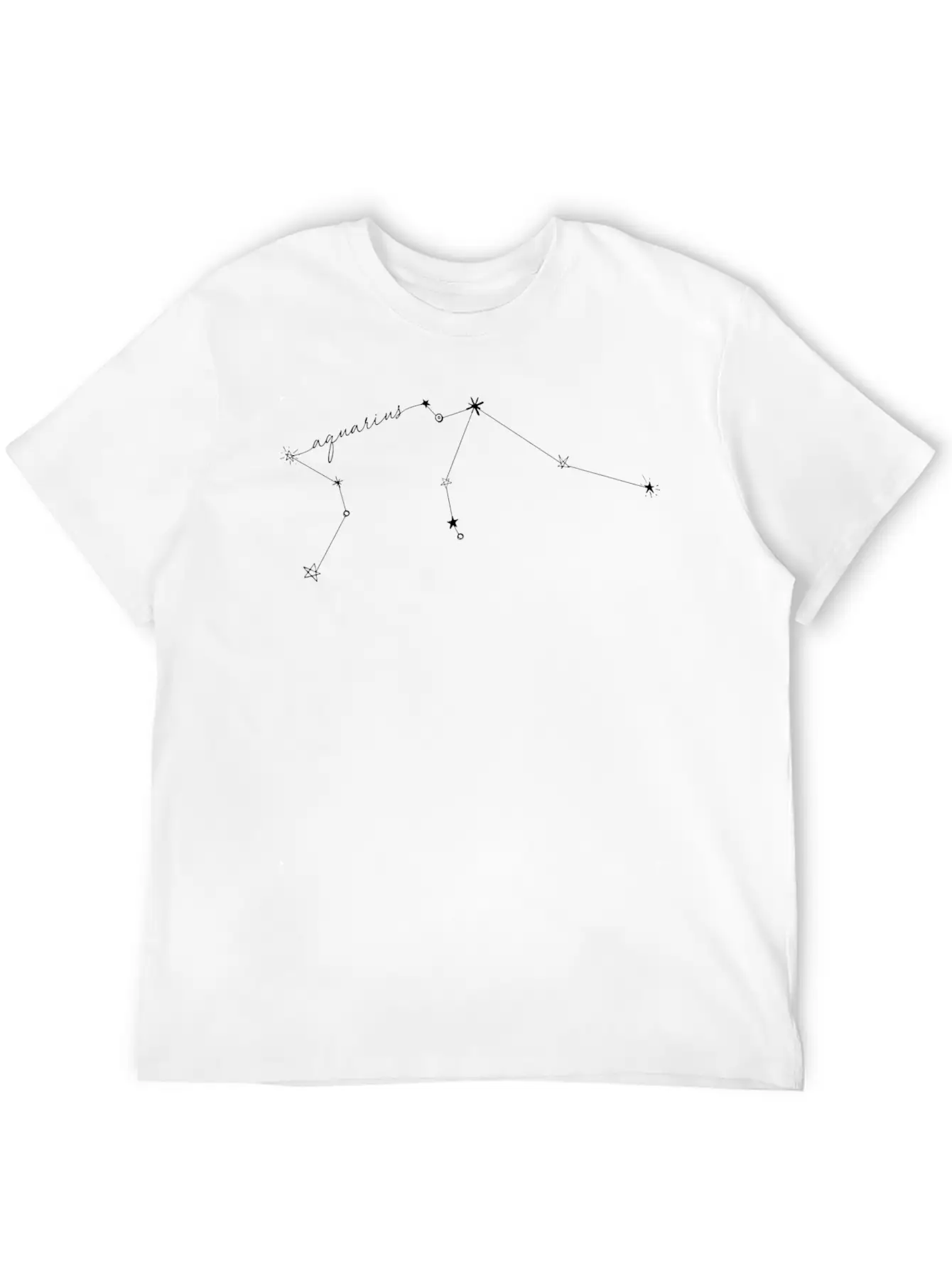 Aquarius Constellation Zodiac Drawing Classic Fit Graphic Tee For Daily Comfort – Unisex Cotton Shirt