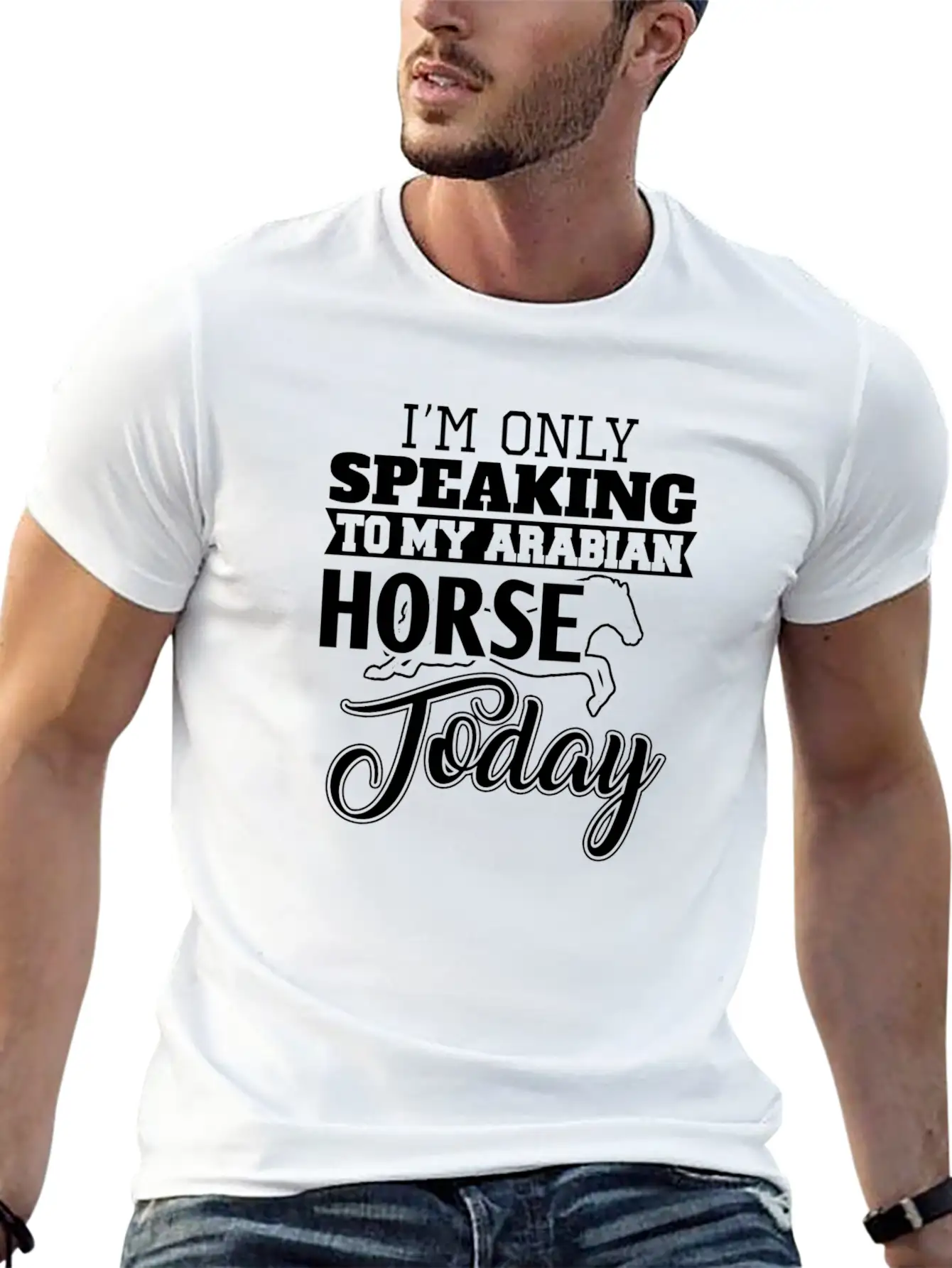 Arabian Horse Classic Fit Graphic Tee For Daily Comfort – Unisex Cotton Shirt