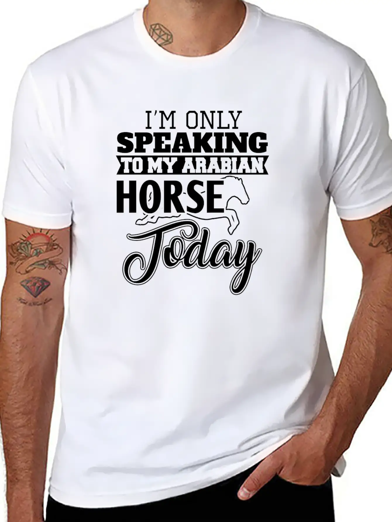Arabian Horse Classic Fit Graphic Tee For Daily Comfort – Unisex Cotton Shirt