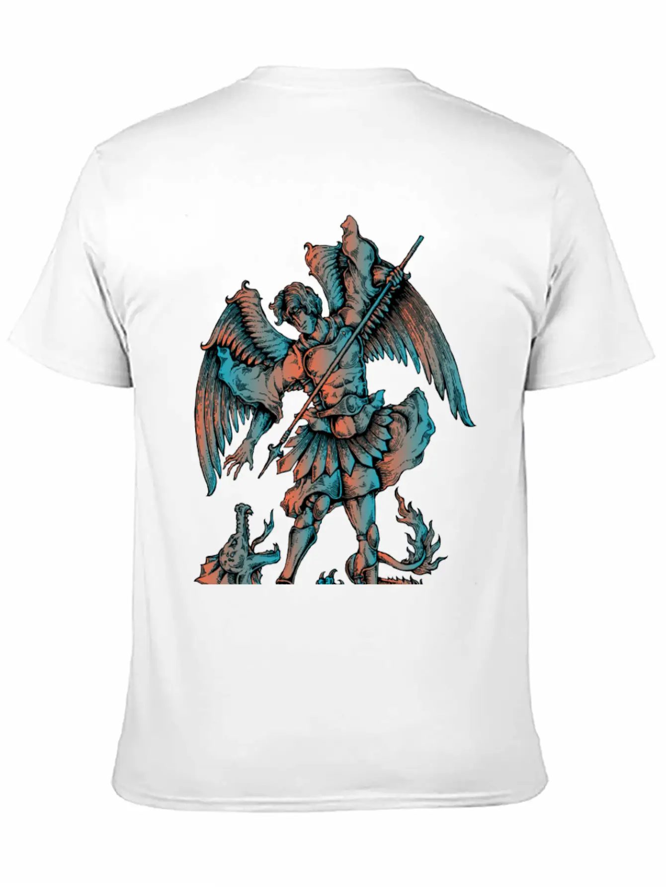 Archangel Fighting The Dragon Modern Fit Casual T-Shirt – Clean And Versatile Design