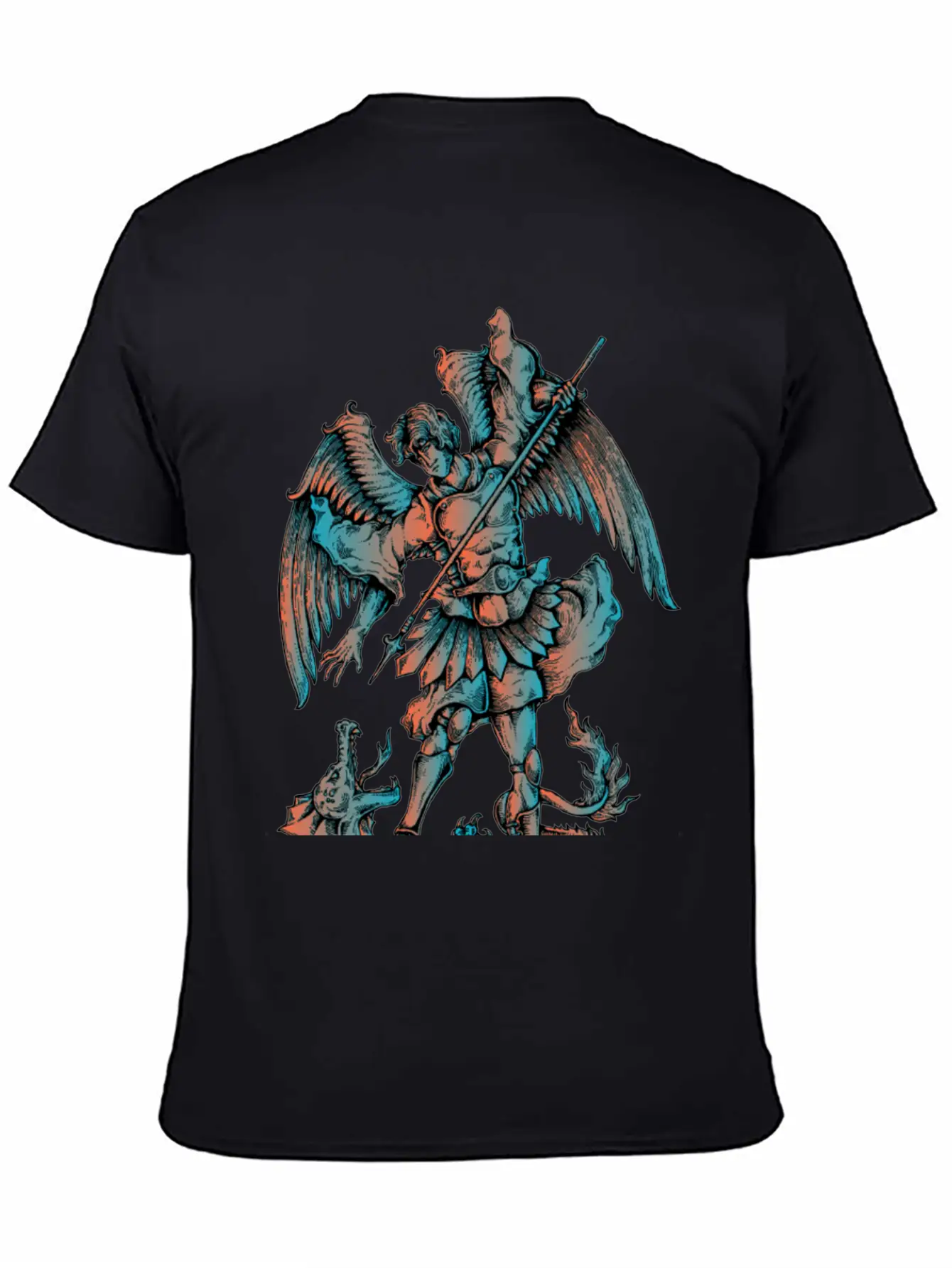 Archangel Fighting The Dragon Modern Fit Casual T-Shirt – Clean And Versatile Design