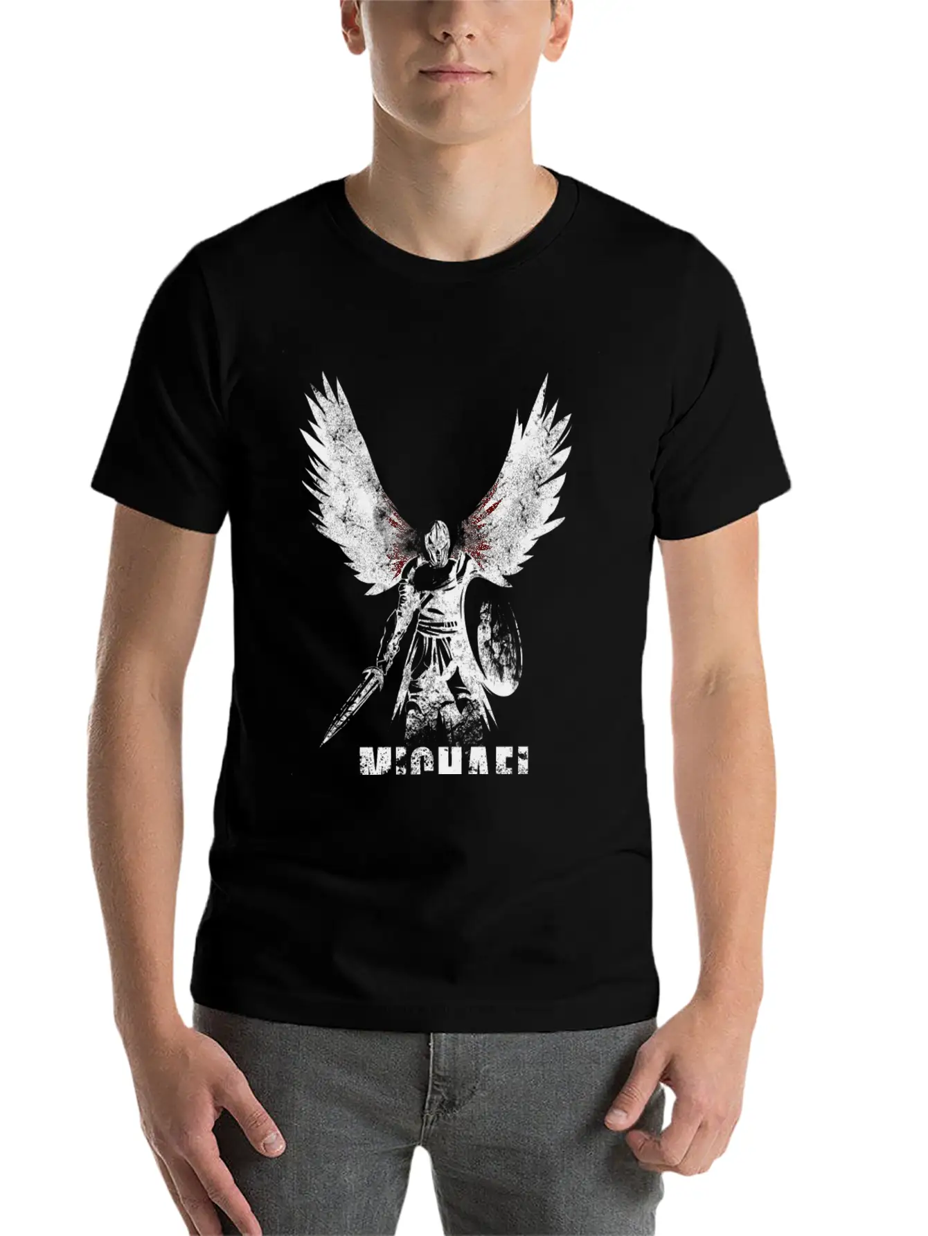 Archangel Michael Lightweight Cotton T-Shirt – Daily Comfort Graphic Shirt