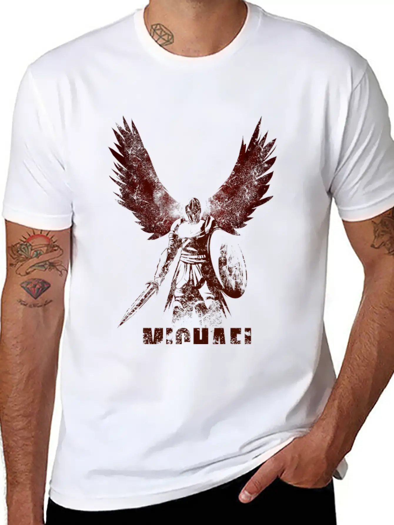Archangel Michael Lightweight Cotton T-Shirt – Daily Comfort Graphic Shirt