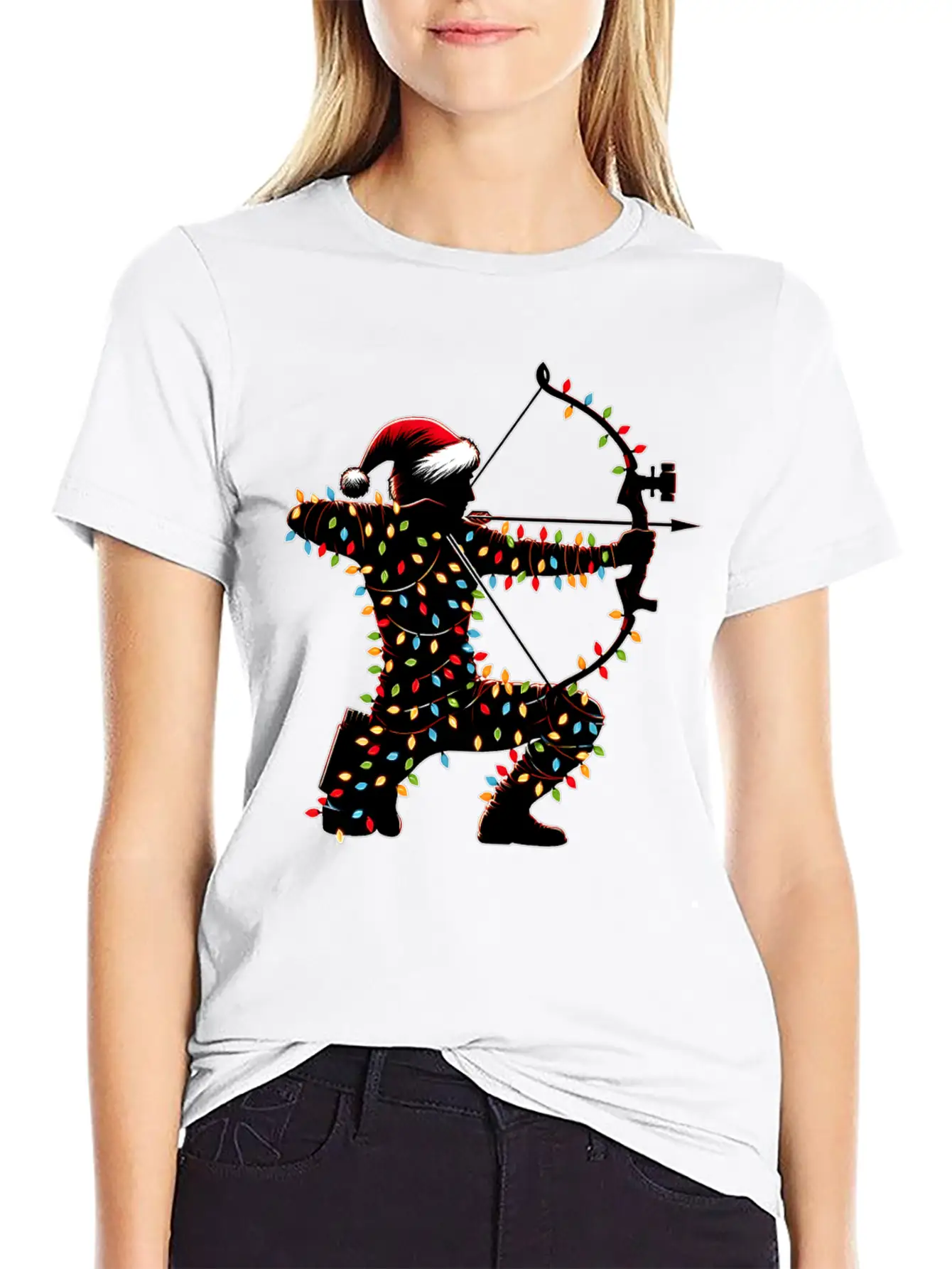 Archer Archery Bow And Arrow Christmas Hat Xmas Unisex Casual T-Shirt – Clean Design For Daily Comfort