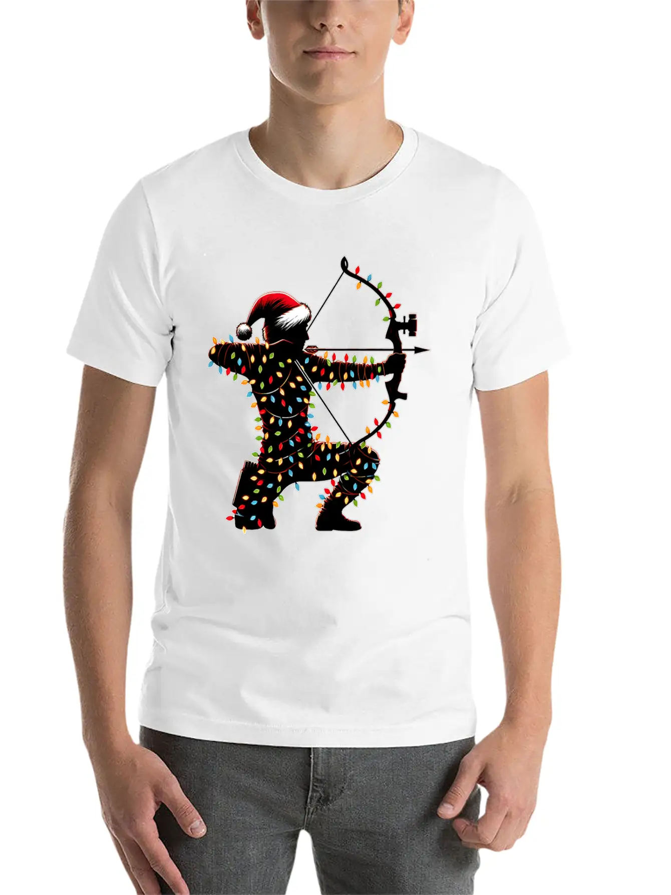 Archer Archery Bow And Arrow Christmas Hat Xmas Unisex Casual T-Shirt – Clean Design For Daily Comfort