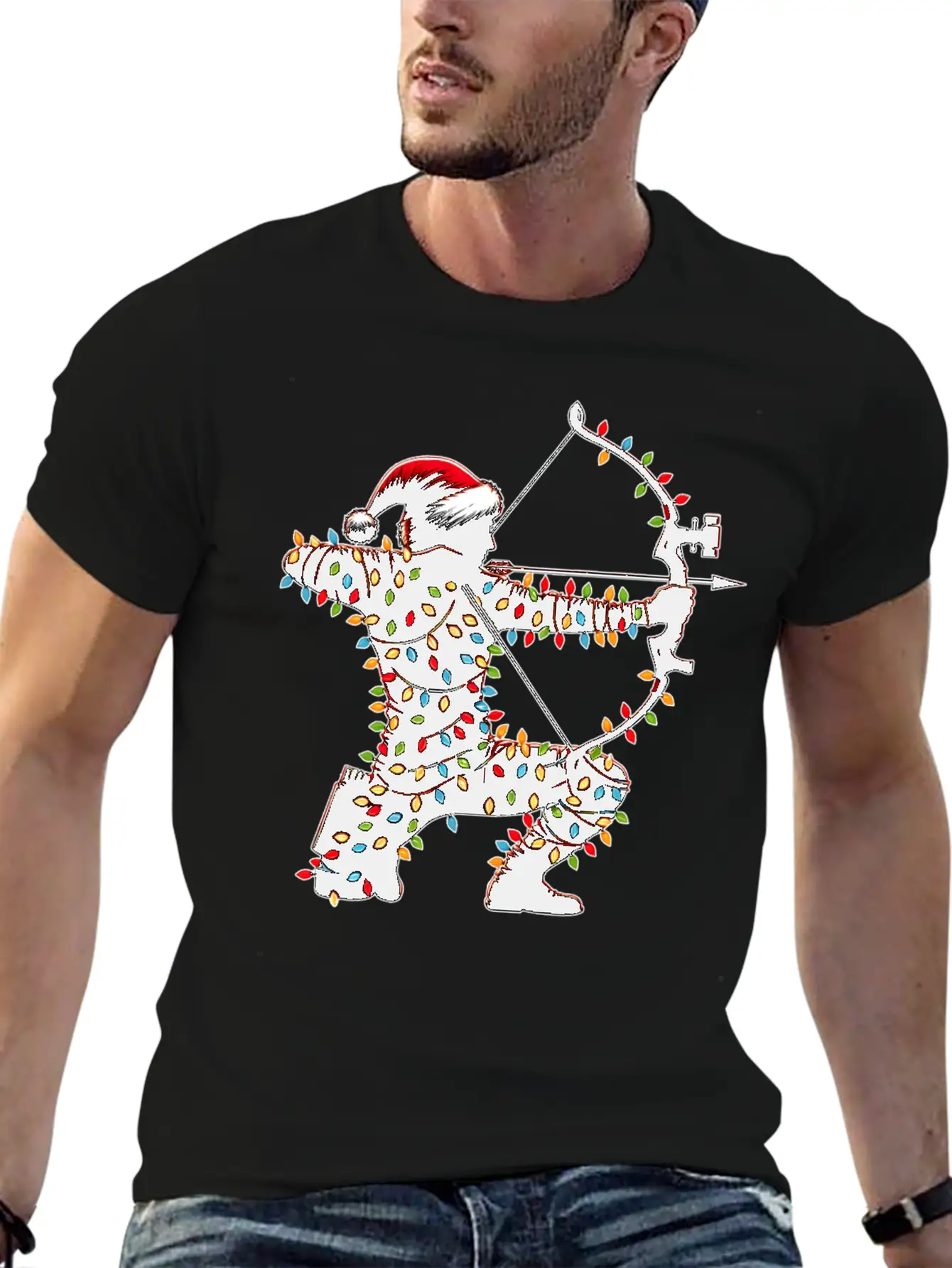 Archer Archery Bow And Arrow Christmas Hat Xmas Unisex Casual T-Shirt – Clean Design For Daily Comfort