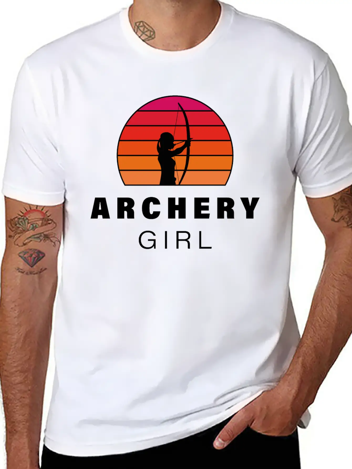 Archer Motif Silhouette Unisex Casual T-Shirt – Clean Design For Daily Comfort