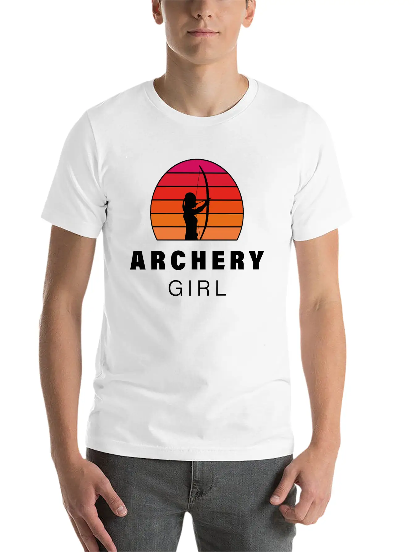 Archer Motif Silhouette Unisex Casual T-Shirt – Clean Design For Daily Comfort