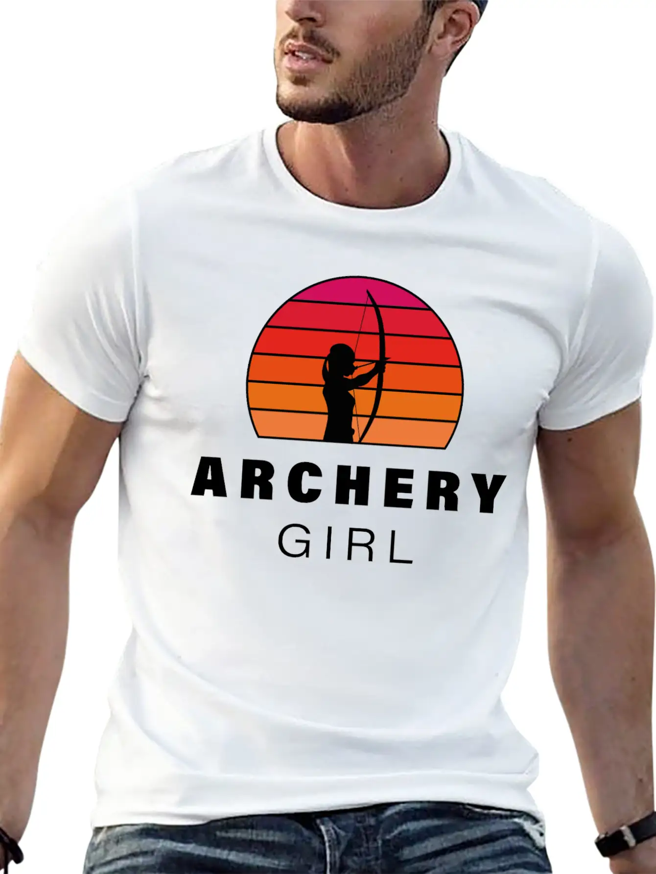 Archer Motif Silhouette Unisex Casual T-Shirt – Clean Design For Daily Comfort