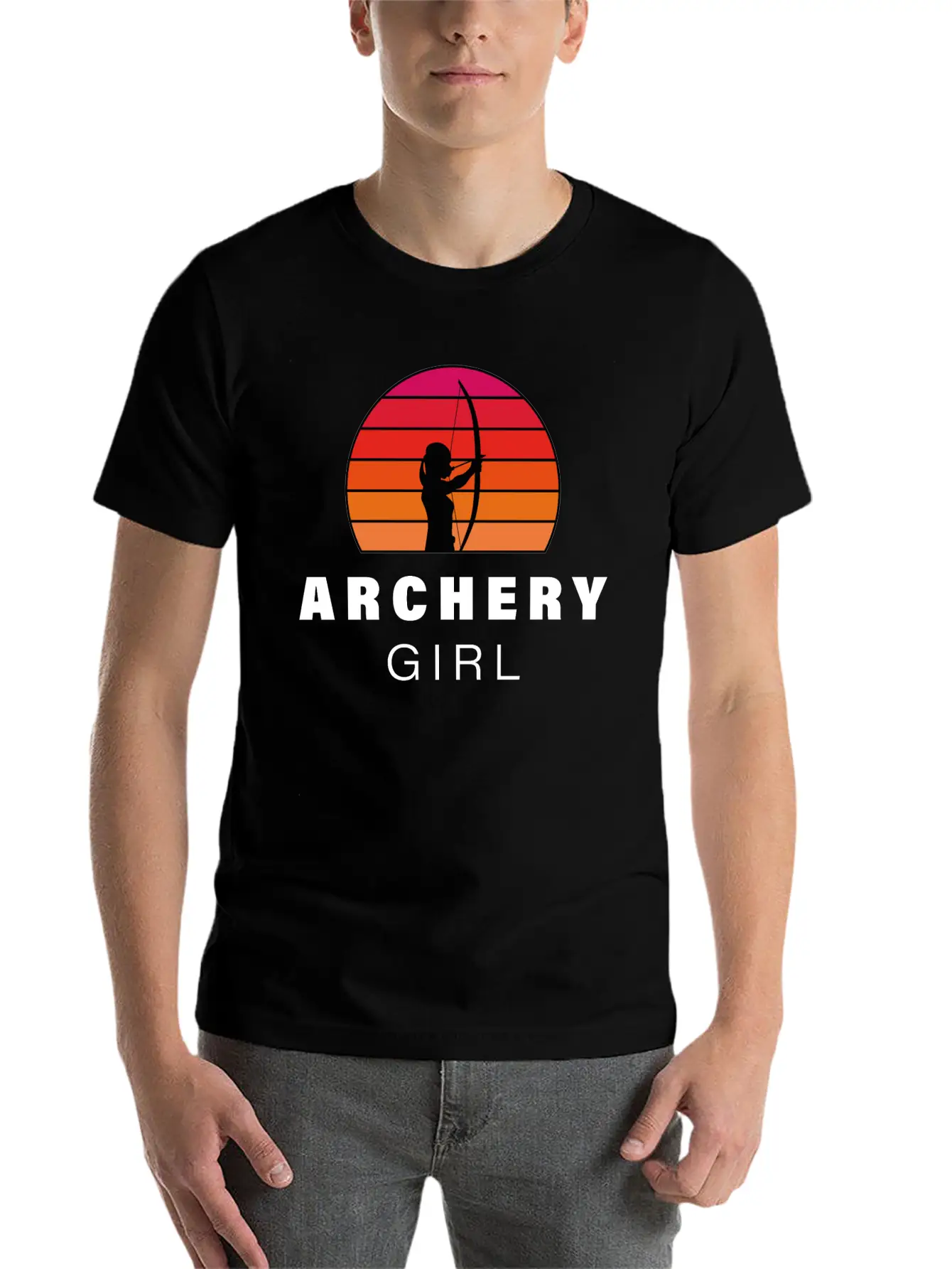 Archer Motif Silhouette Unisex Casual T-Shirt – Clean Design For Daily Comfort
