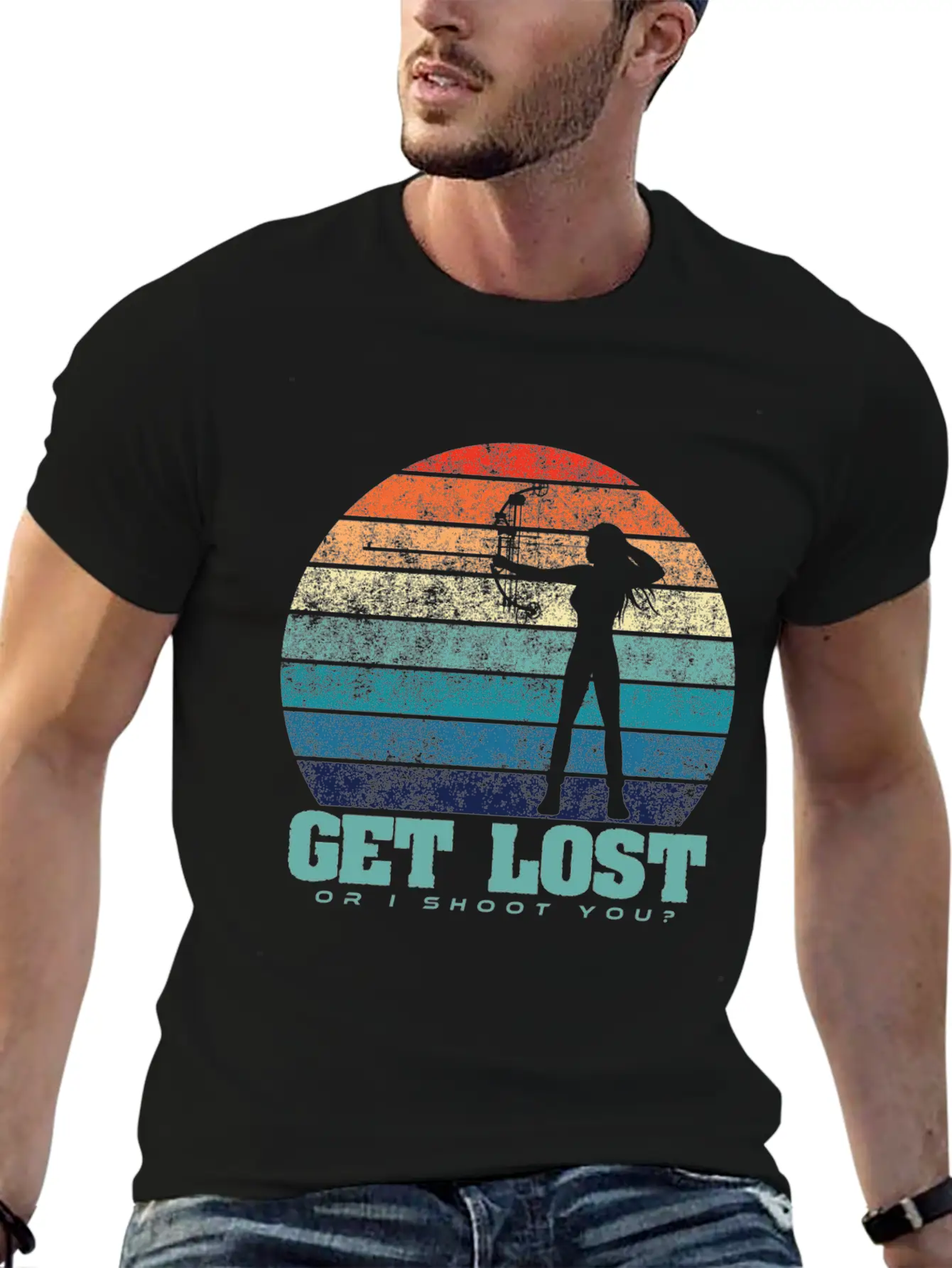 Archer Shirt Get Lost Or I Shoot You Archery Hunti Unisex Casual T-Shirt – Clean Design For Daily Comfort