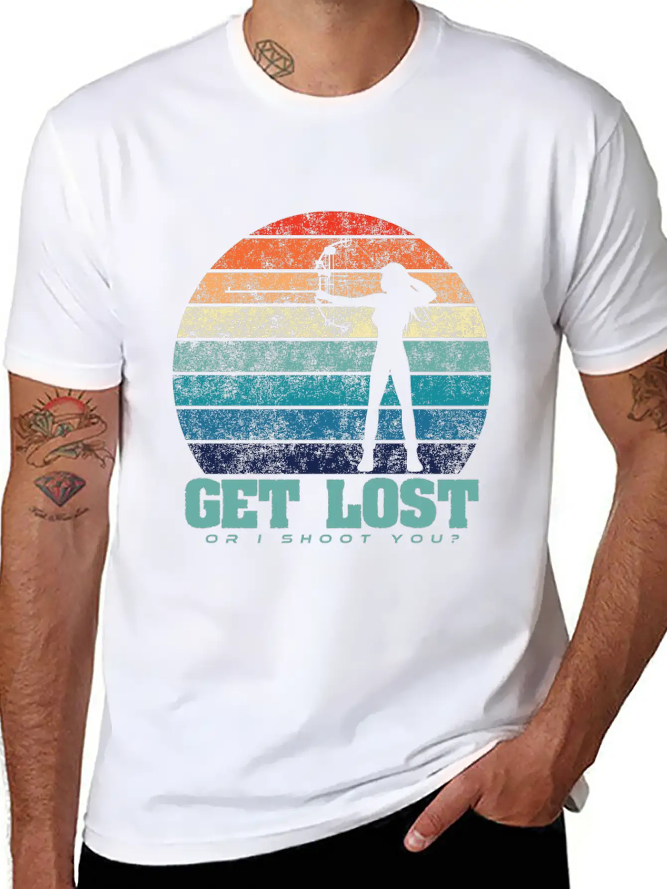 Archer Shirt Get Lost Or I Shoot You Archery Hunti Unisex Casual T-Shirt – Clean Design For Daily Comfort