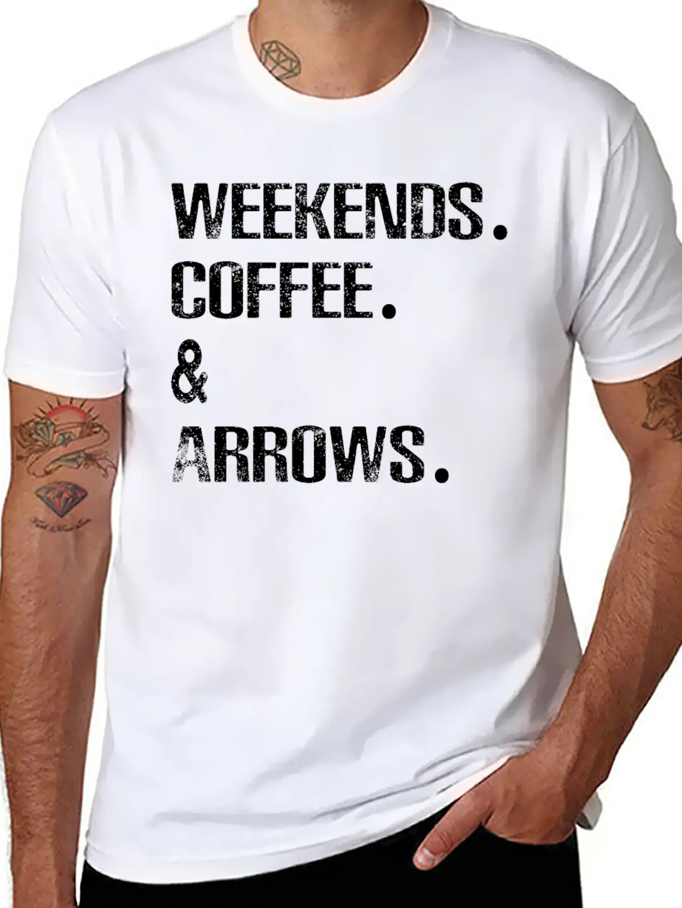 Archery Arrows Lovers Weekends And Coffee Basic Graphic T-Shirt – Daily Comfort In Soft Cotton