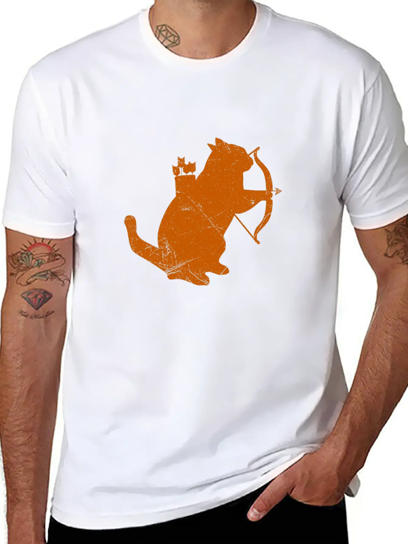 Archery Cat Archer Cat Lover Funny Gift Idea Unisex Casual T-Shirt – Clean Design For Daily Comfort