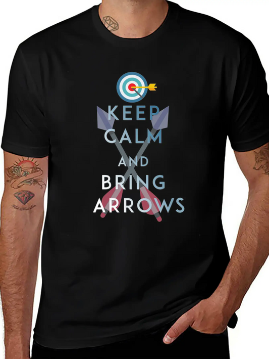 Archery - Keep Calm And Bring Arrows Relaxed Everyday Tee – Lightweight And Durable Cotton