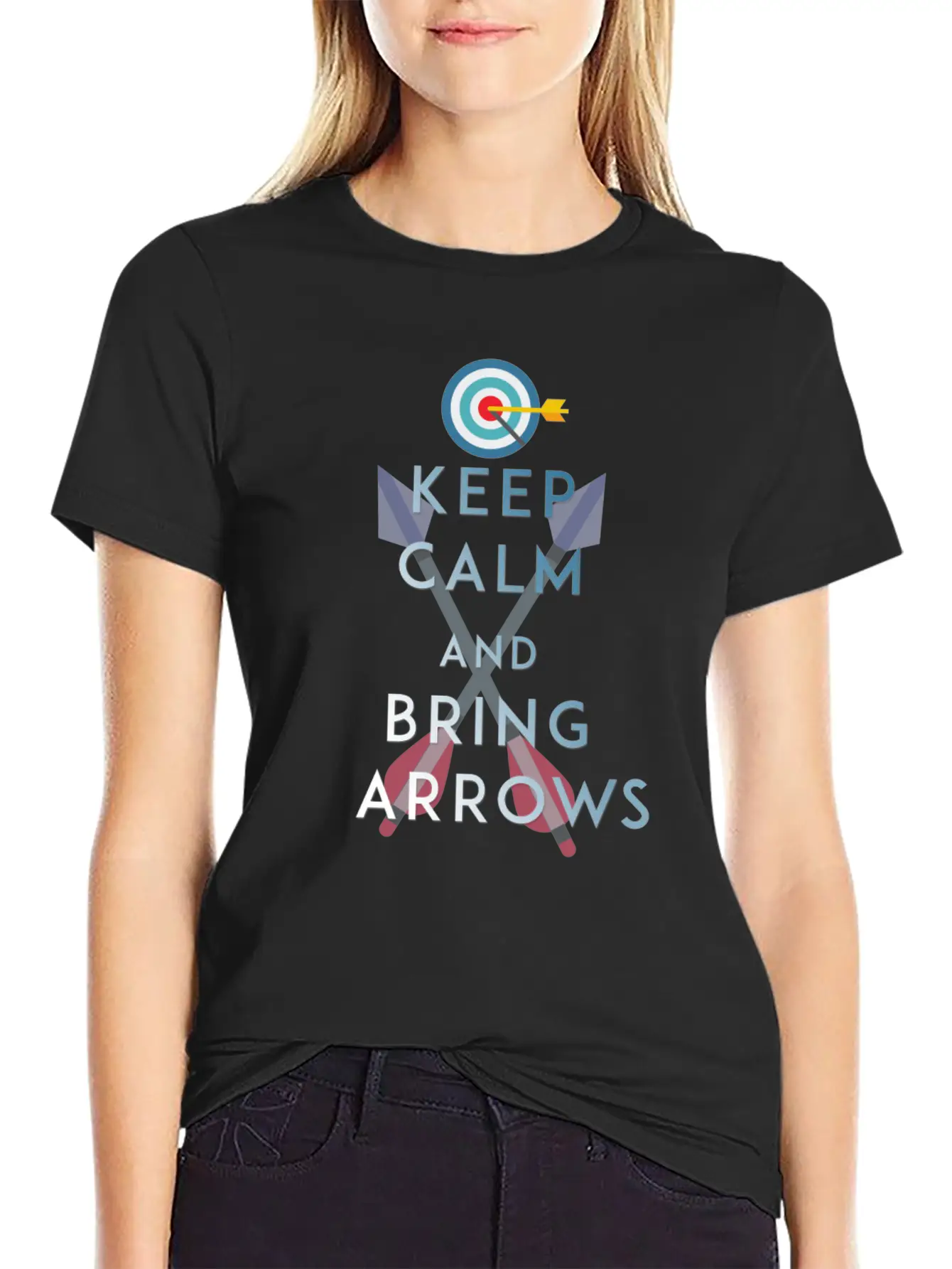 Archery - Keep Calm And Bring Arrows Relaxed Everyday Tee – Lightweight And Durable Cotton