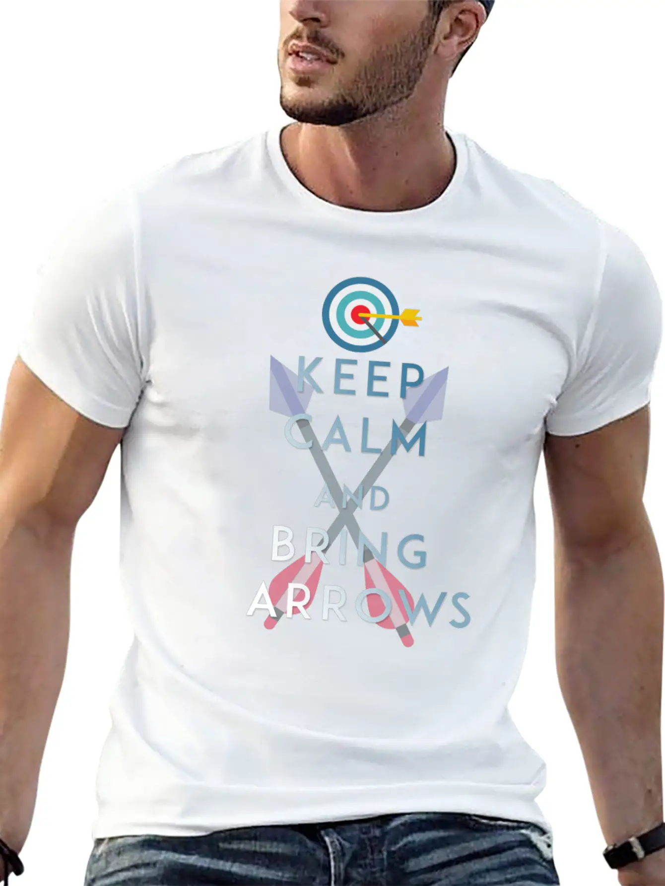 Archery - Keep Calm And Bring Arrows Relaxed Everyday Tee – Lightweight And Durable Cotton