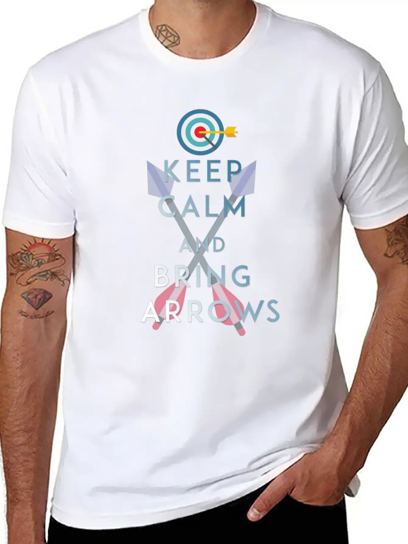 Archery - Keep Calm And Bring Arrows Relaxed Everyday Tee – Lightweight And Durable Cotton