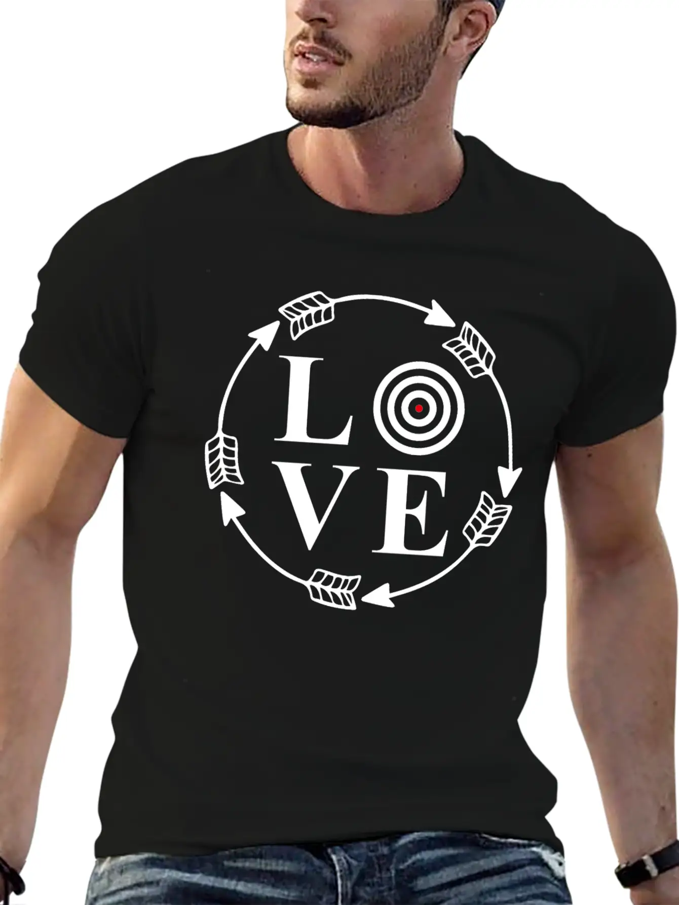 Archery Love Arrows And Target Tribal Tattoo Gift Modern Fit Casual T-Shirt – Clean And Versatile Design