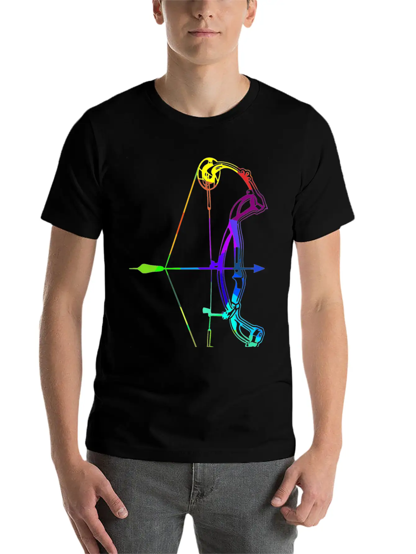 Archery Rainbow Colors Polygon Sport Soft Cotton Short Sleeve Tee – Unisex Wardrobe Staple