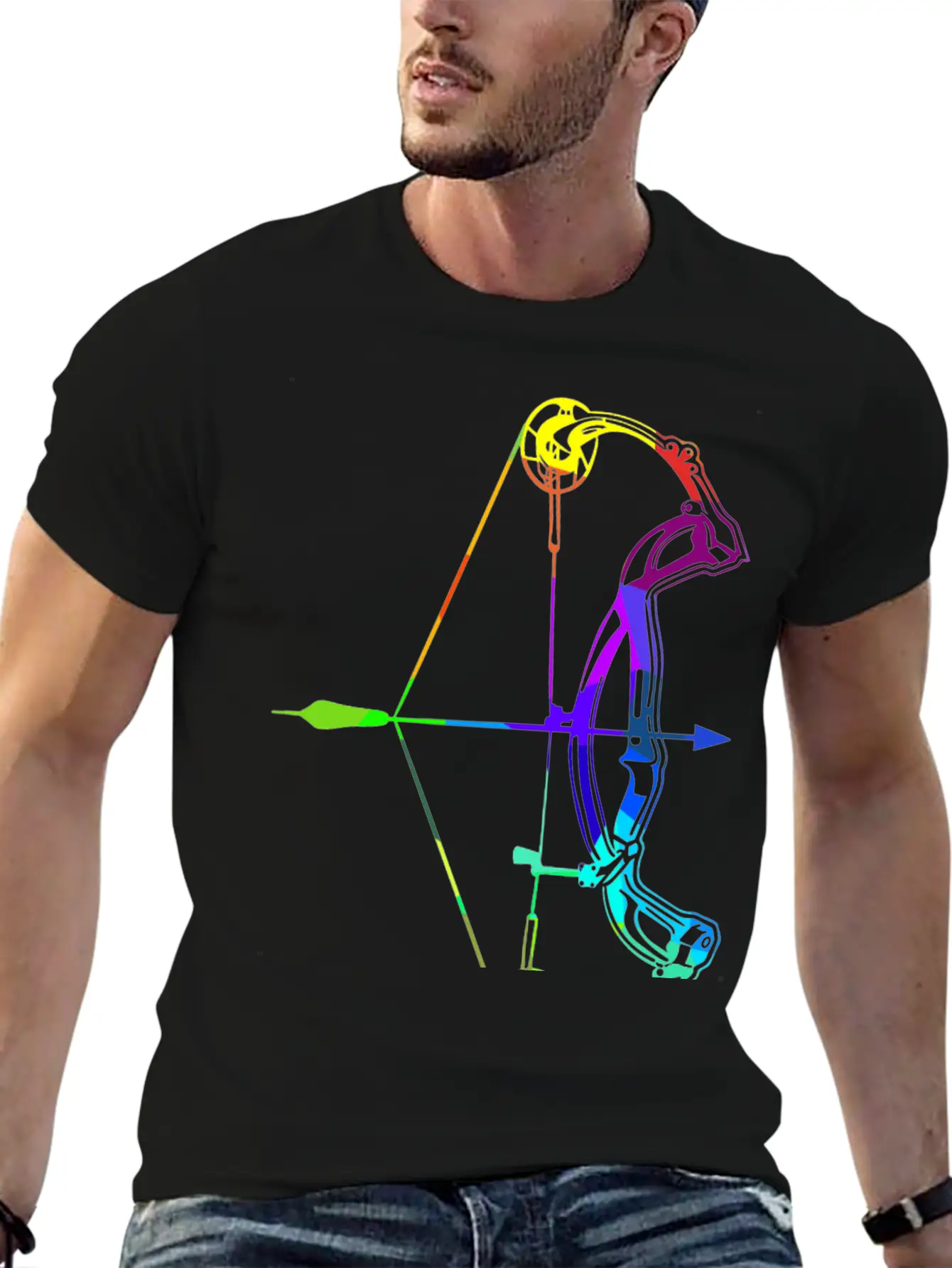 Archery Rainbow Colors Polygon Sport Soft Cotton Short Sleeve Tee – Unisex Wardrobe Staple