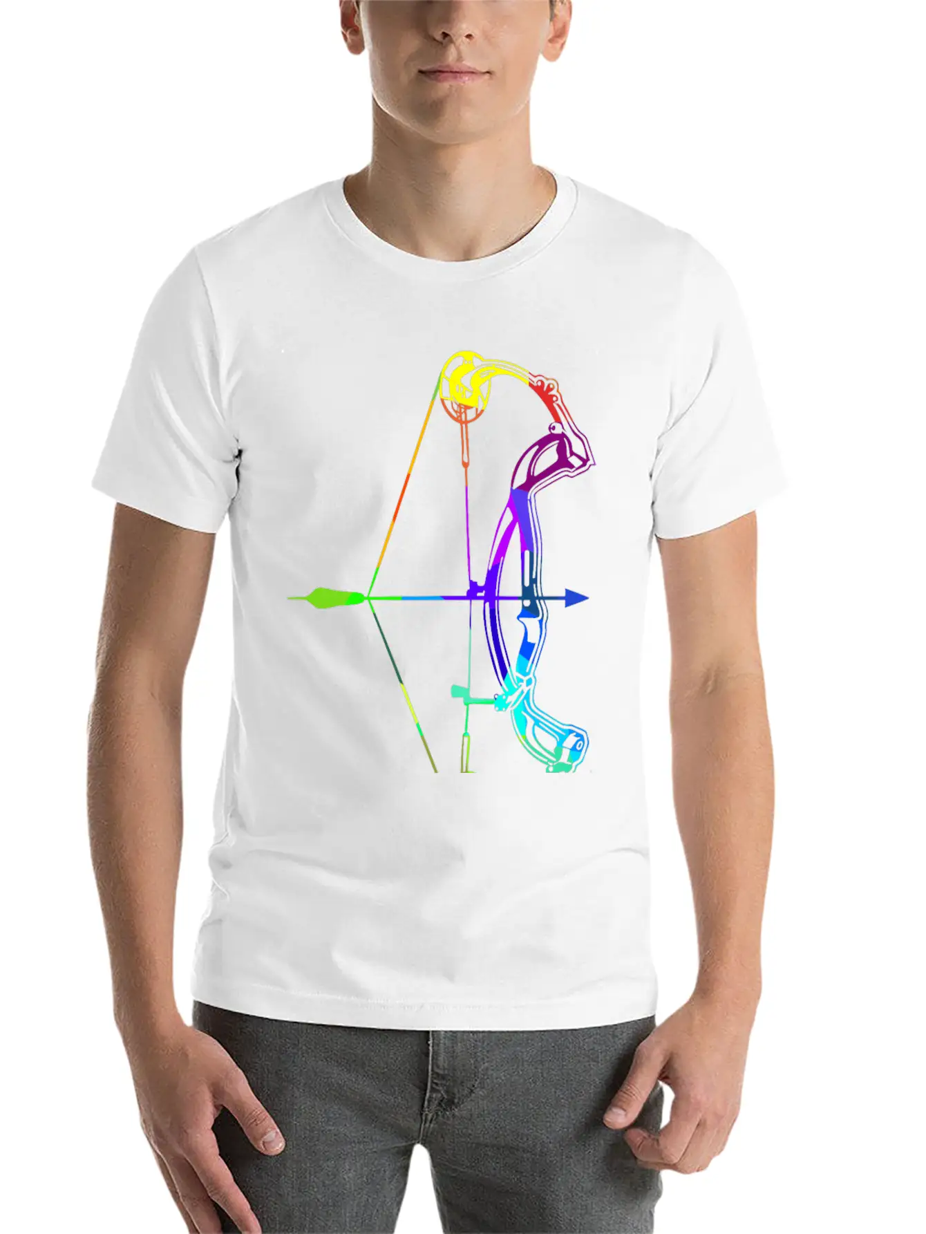 Archery Rainbow Colors Polygon Sport Soft Cotton Short Sleeve Tee – Unisex Wardrobe Staple
