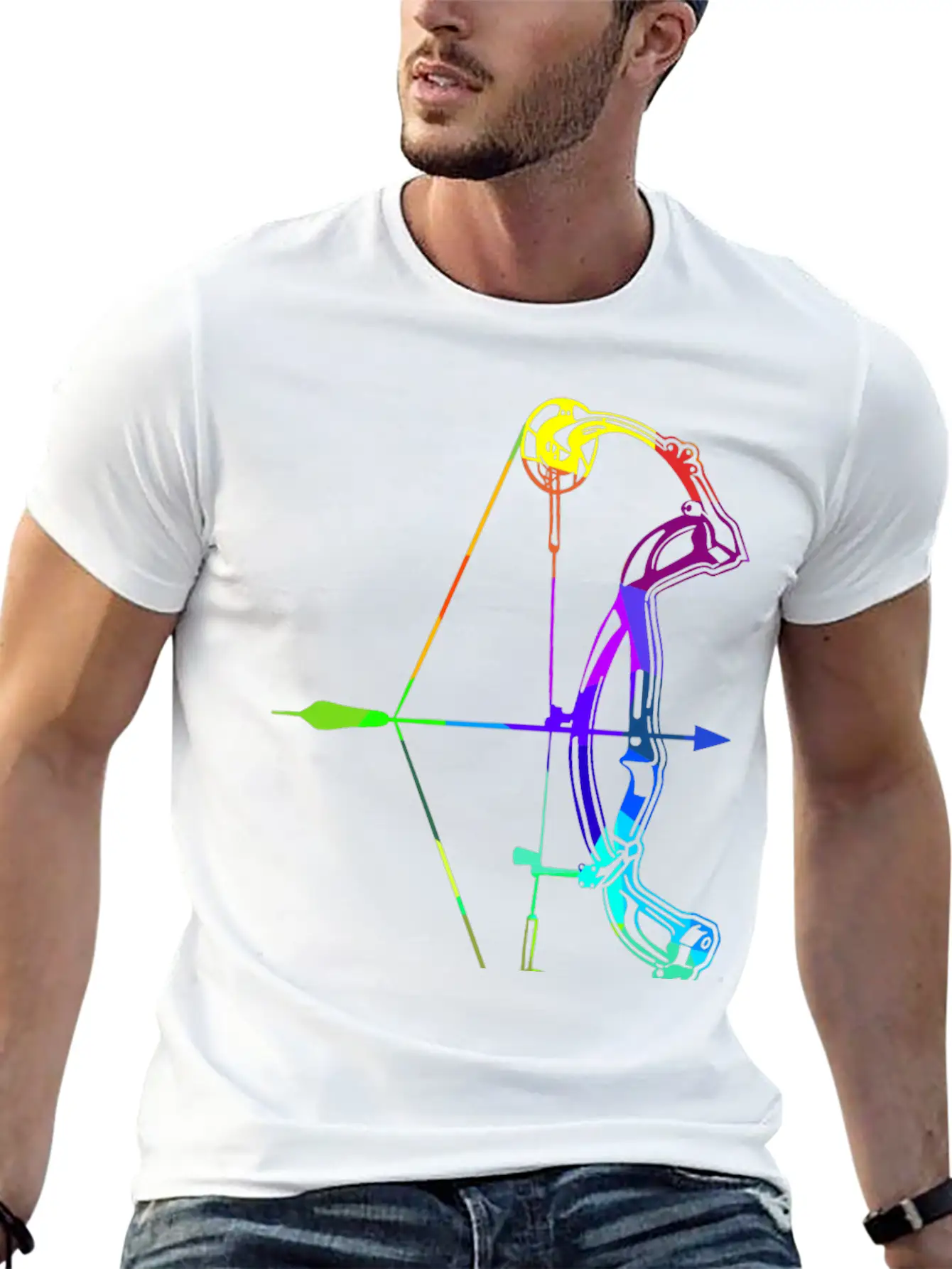 Archery Rainbow Colors Polygon Sport Soft Cotton Short Sleeve Tee – Unisex Wardrobe Staple