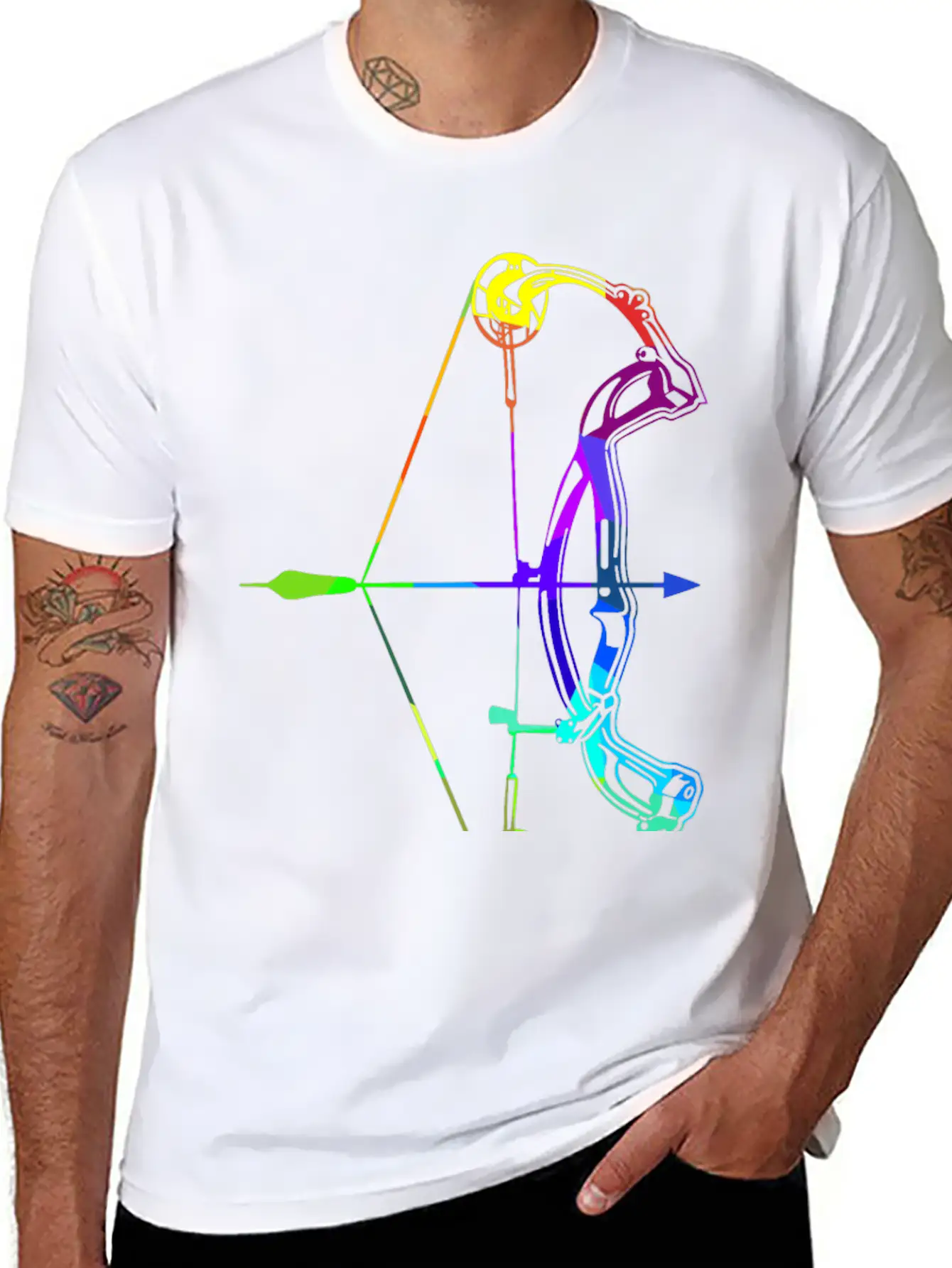 Archery Rainbow Colors Polygon Sport Soft Cotton Short Sleeve Tee – Unisex Wardrobe Staple