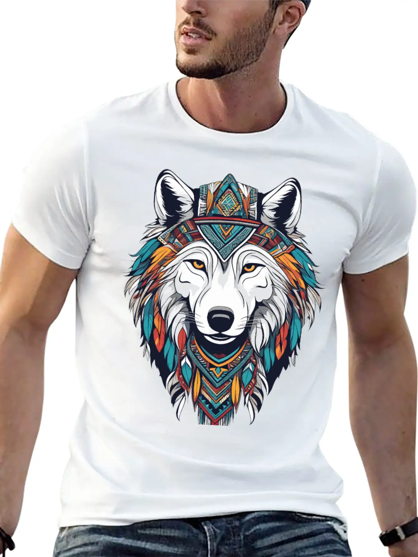 Arctic Wolf Lightweight Cotton T-Shirt – Daily Comfort Graphic Shirt