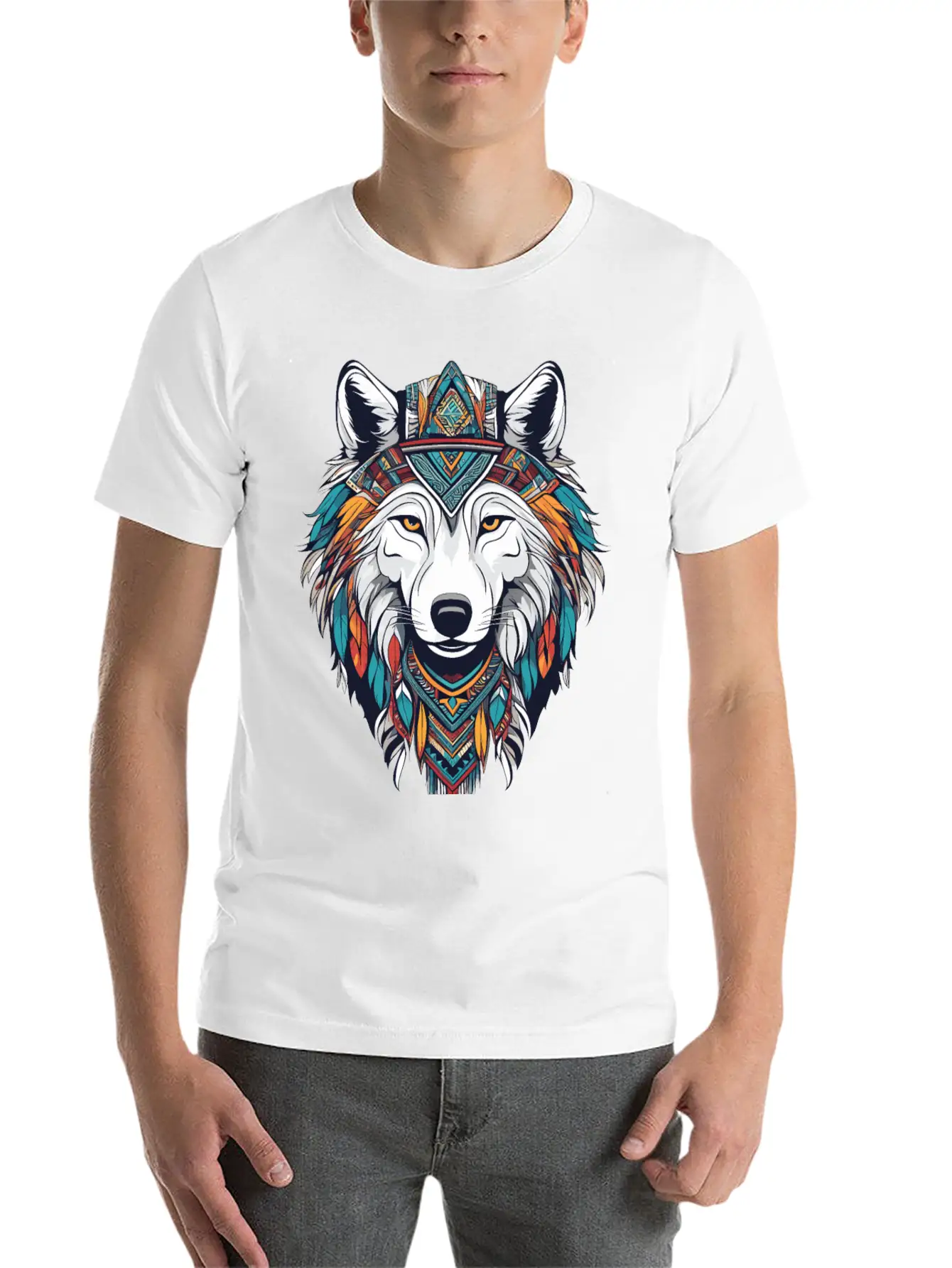 Arctic Wolf Lightweight Cotton T-Shirt – Daily Comfort Graphic Shirt