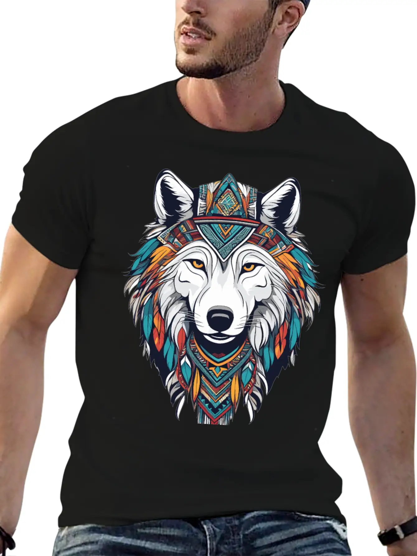 Arctic Wolf Lightweight Cotton T-Shirt – Daily Comfort Graphic Shirt