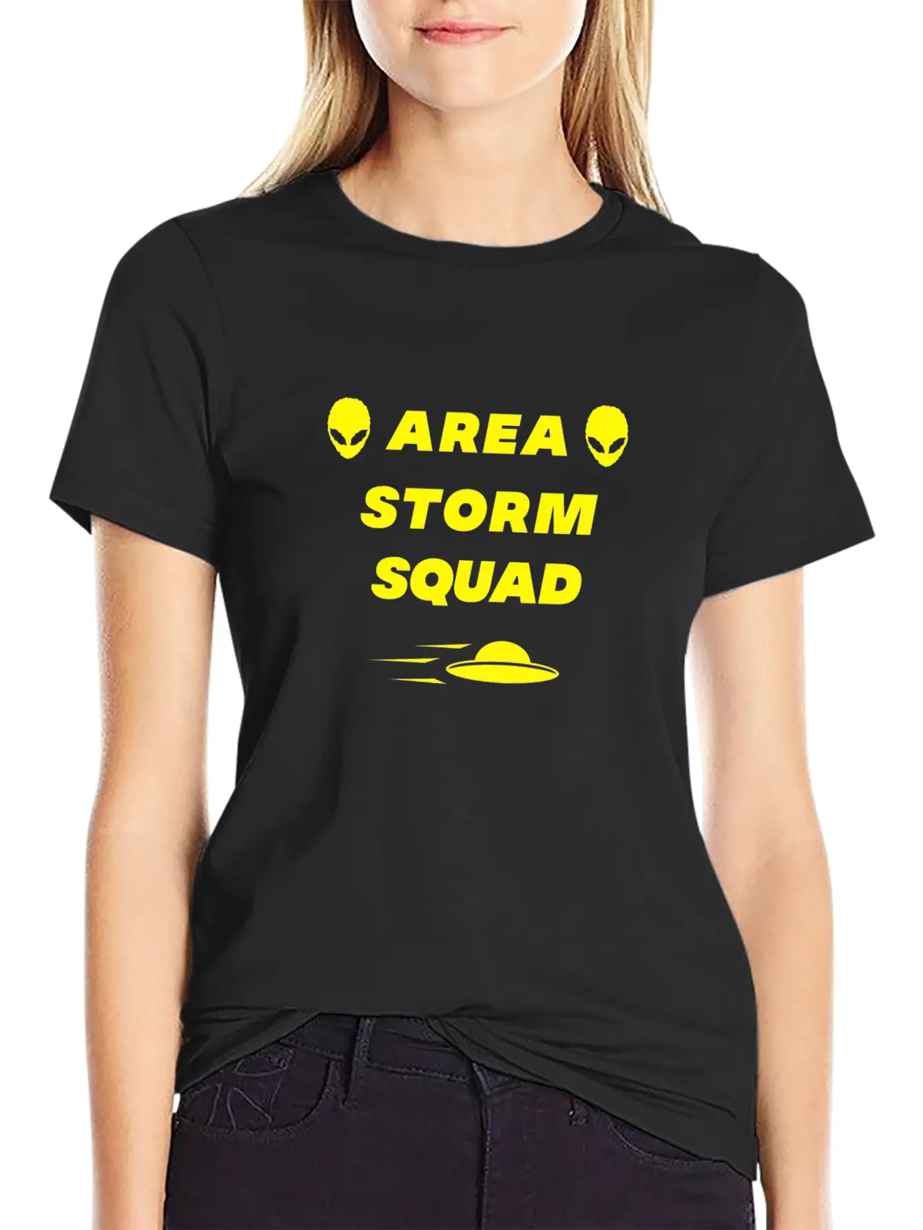 Area Storm Squad Alien UFO Saucer Scifi Basic Graphic T-Shirt – Daily Comfort In Soft Cotton