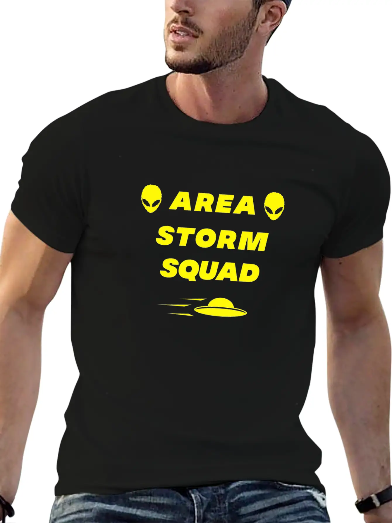 Area Storm Squad Alien UFO Saucer Scifi Basic Graphic T-Shirt – Daily Comfort In Soft Cotton