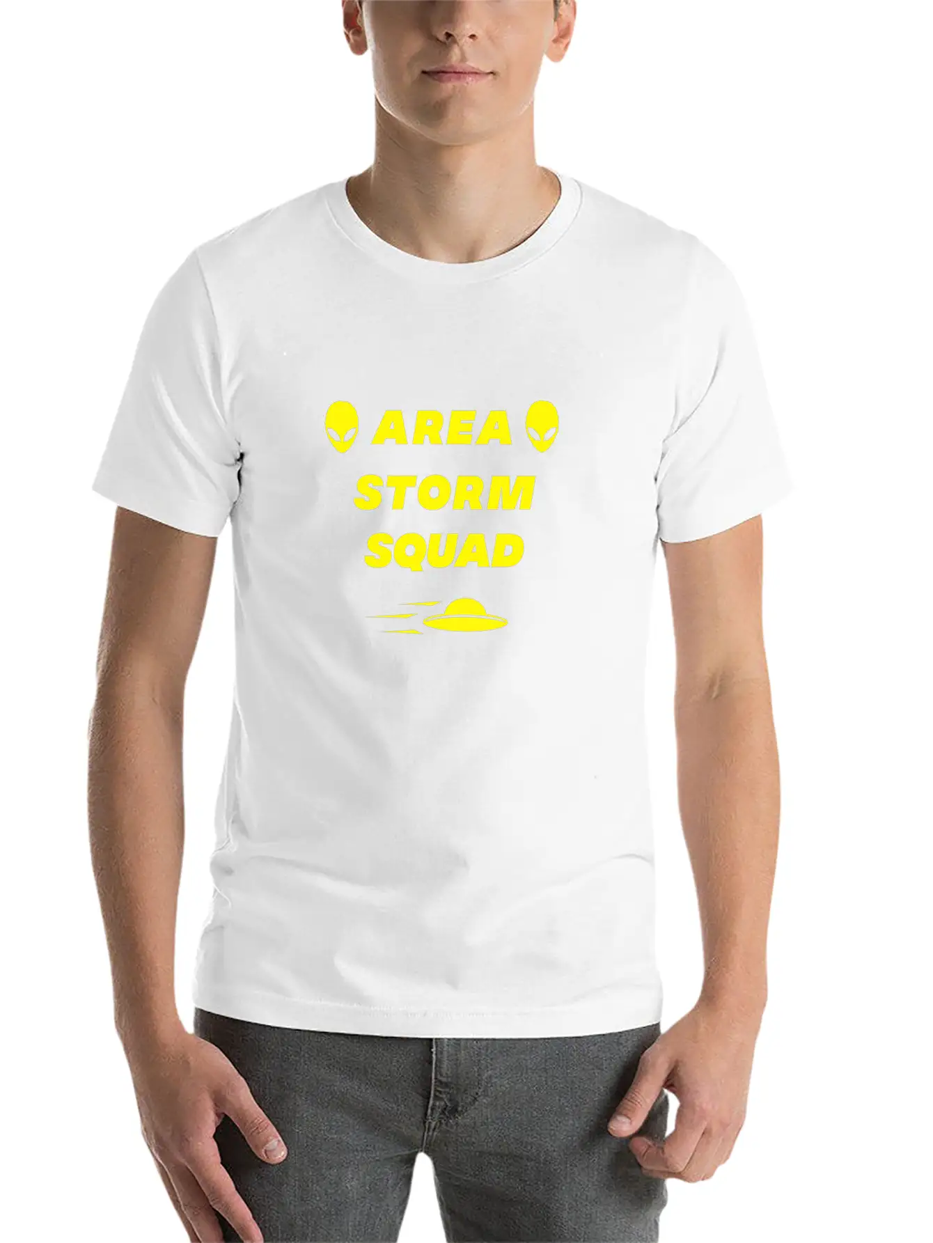 Area Storm Squad Alien UFO Saucer Scifi Basic Graphic T-Shirt – Daily Comfort In Soft Cotton