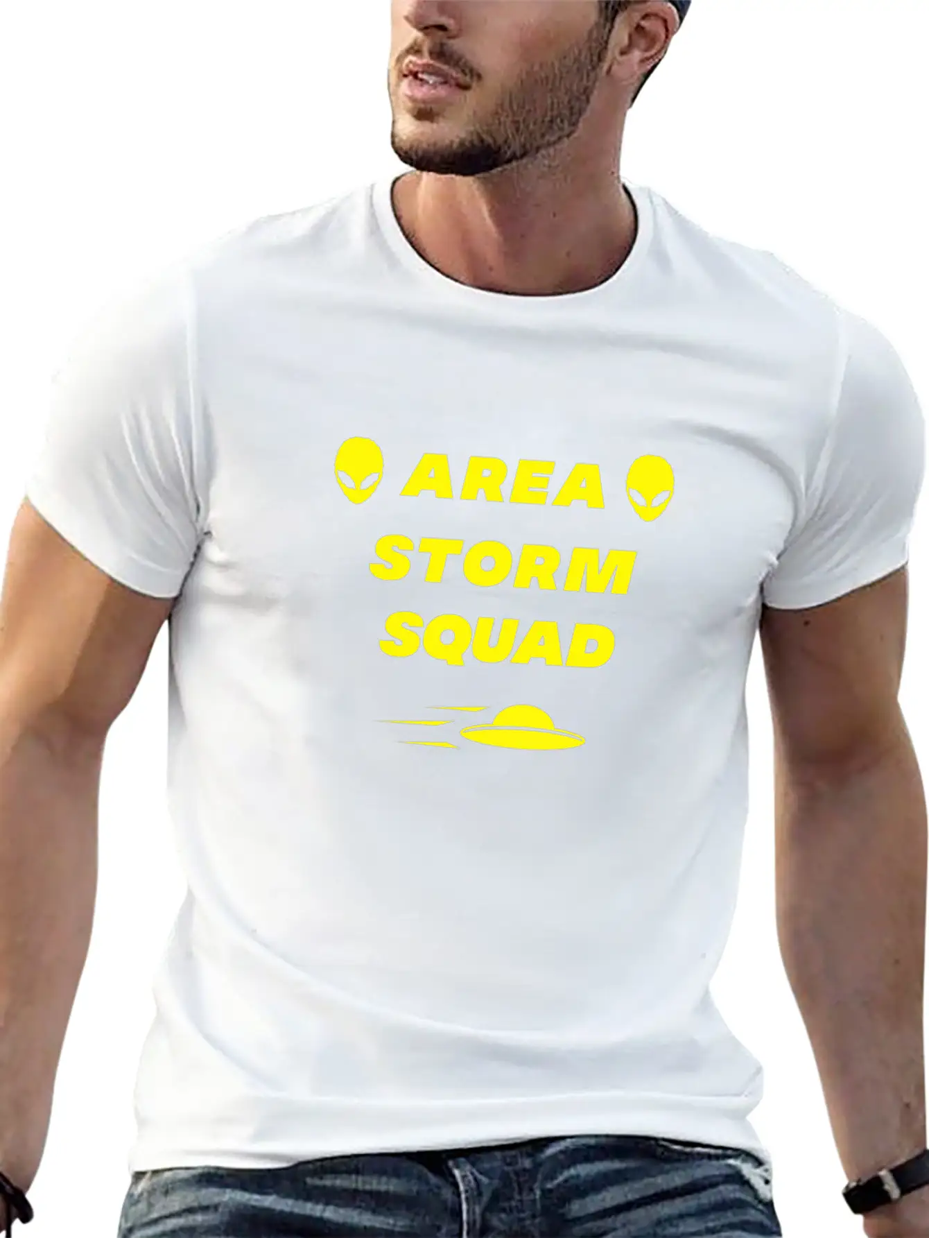 Area Storm Squad Alien UFO Saucer Scifi Basic Graphic T-Shirt – Daily Comfort In Soft Cotton