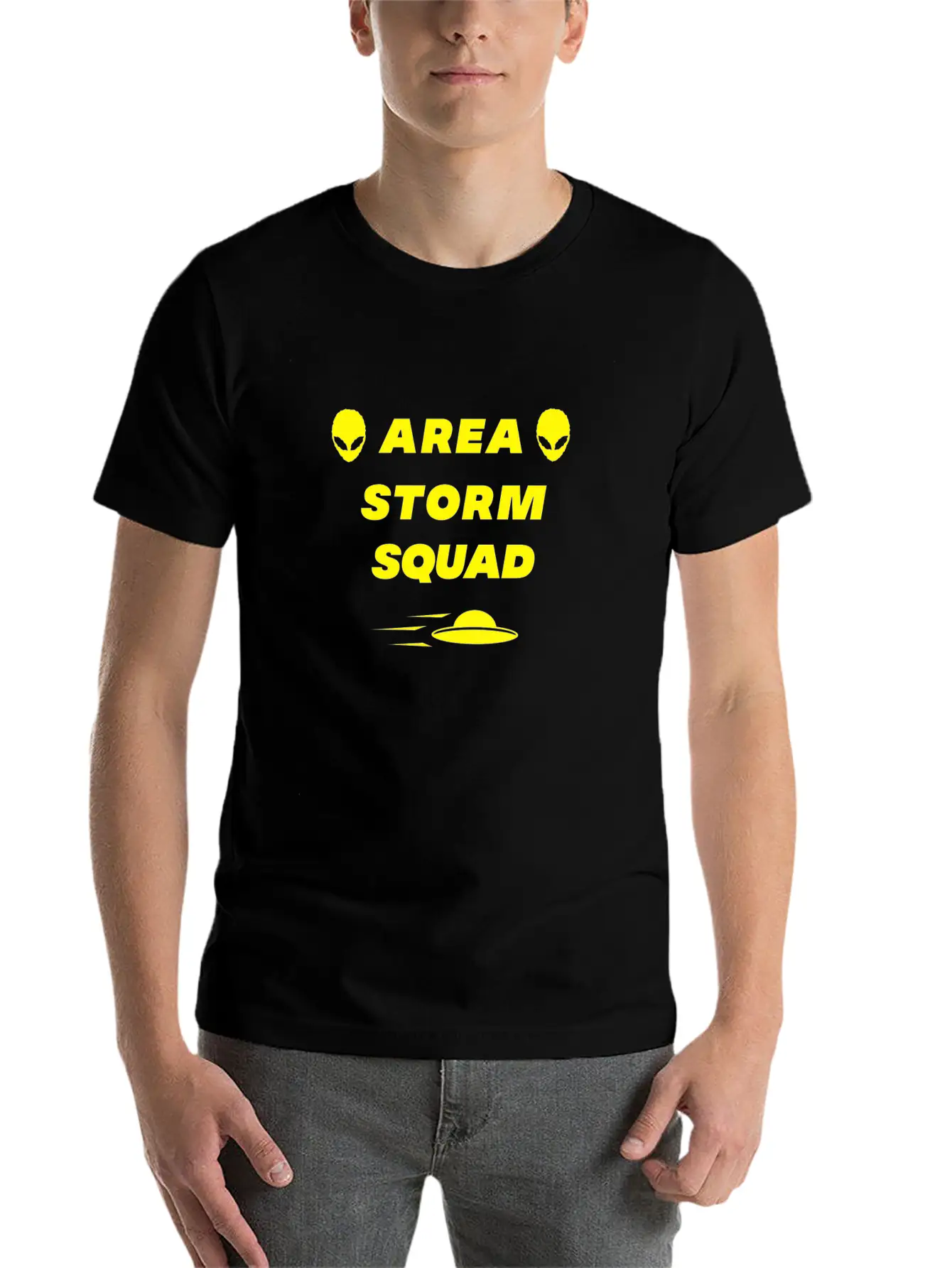 Area Storm Squad Alien UFO Saucer Scifi Basic Graphic T-Shirt – Daily Comfort In Soft Cotton