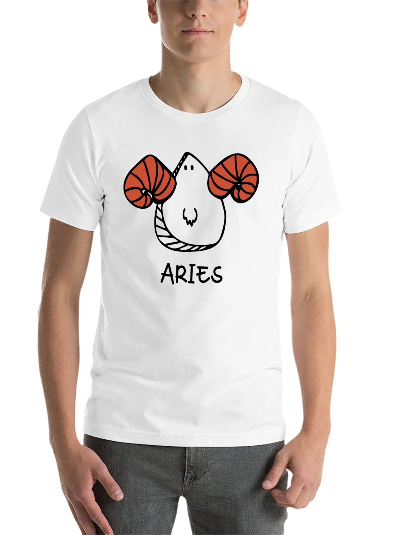 Aries Doodle Classic Fit Graphic Tee For Daily Comfort – Unisex Cotton Shirt