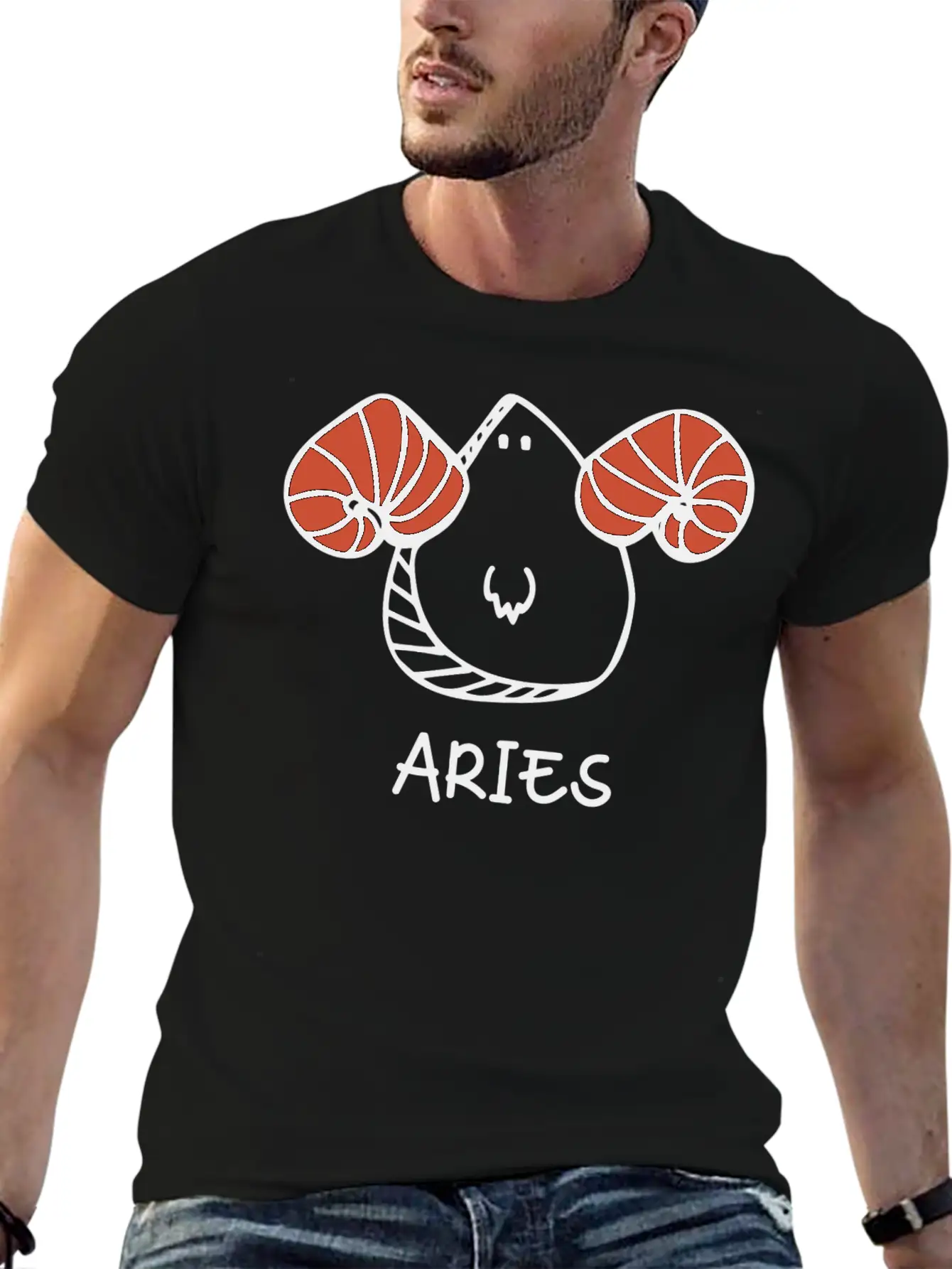 Aries Doodle Classic Fit Graphic Tee For Daily Comfort – Unisex Cotton Shirt
