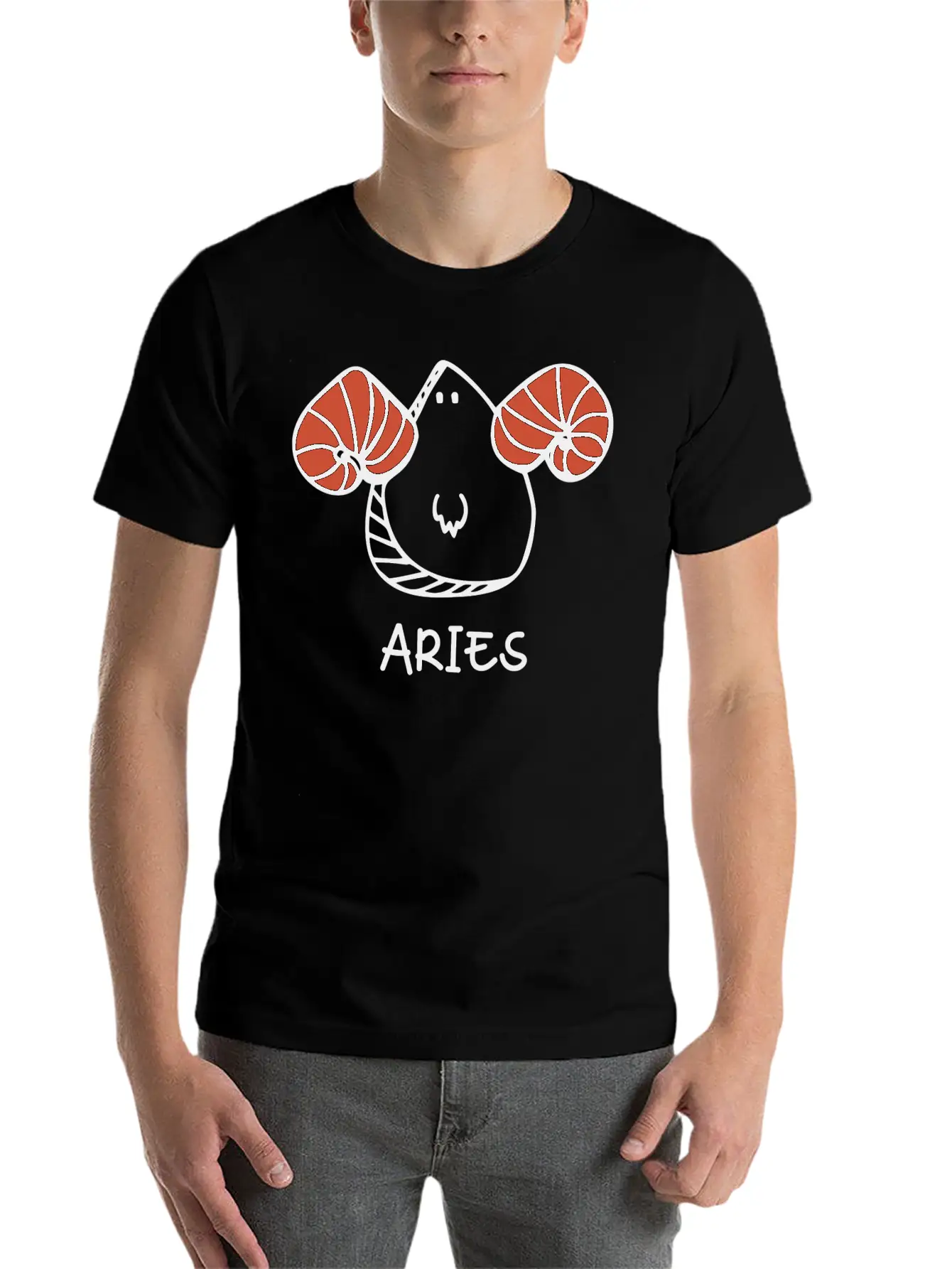Aries Doodle Classic Fit Graphic Tee For Daily Comfort – Unisex Cotton Shirt
