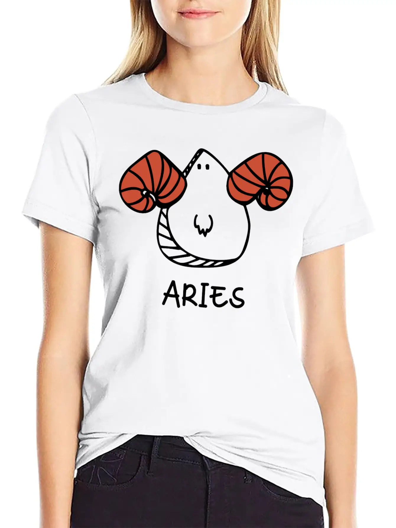 Aries Doodle Classic Fit Graphic Tee For Daily Comfort – Unisex Cotton Shirt