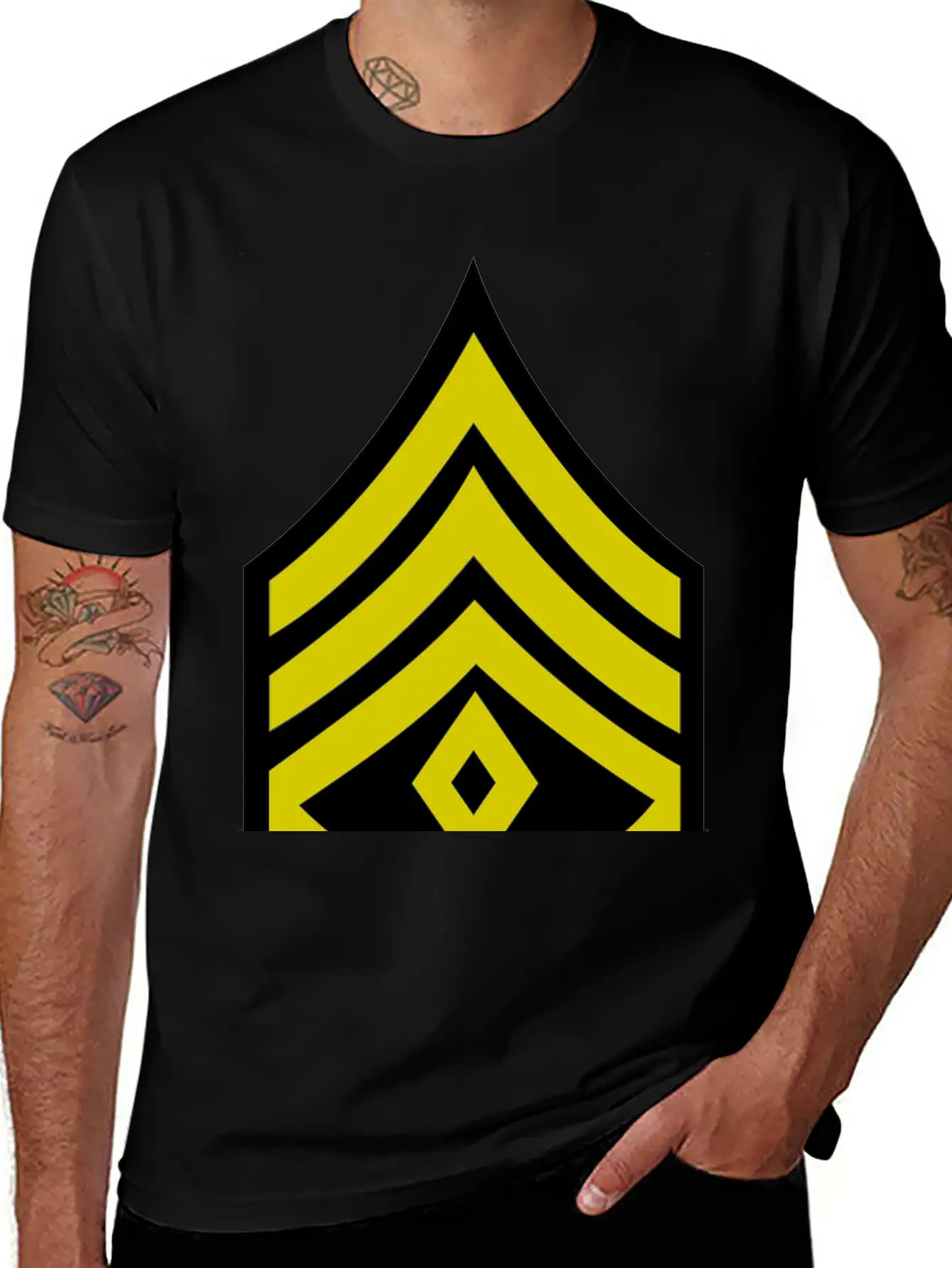 Army Rank First Sergeant Patch Modern Fit Casual T-Shirt – Clean And Versatile Design