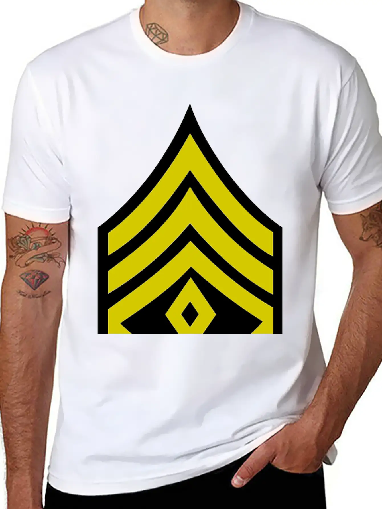Army Rank First Sergeant Patch Modern Fit Casual T-Shirt – Clean And Versatile Design