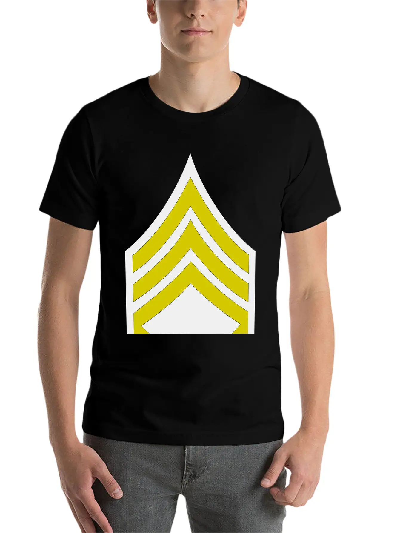 Army Rank Patch Staff Sergeant Stylish Everyday T-Shirt – Unisex Basic Cotton Tee